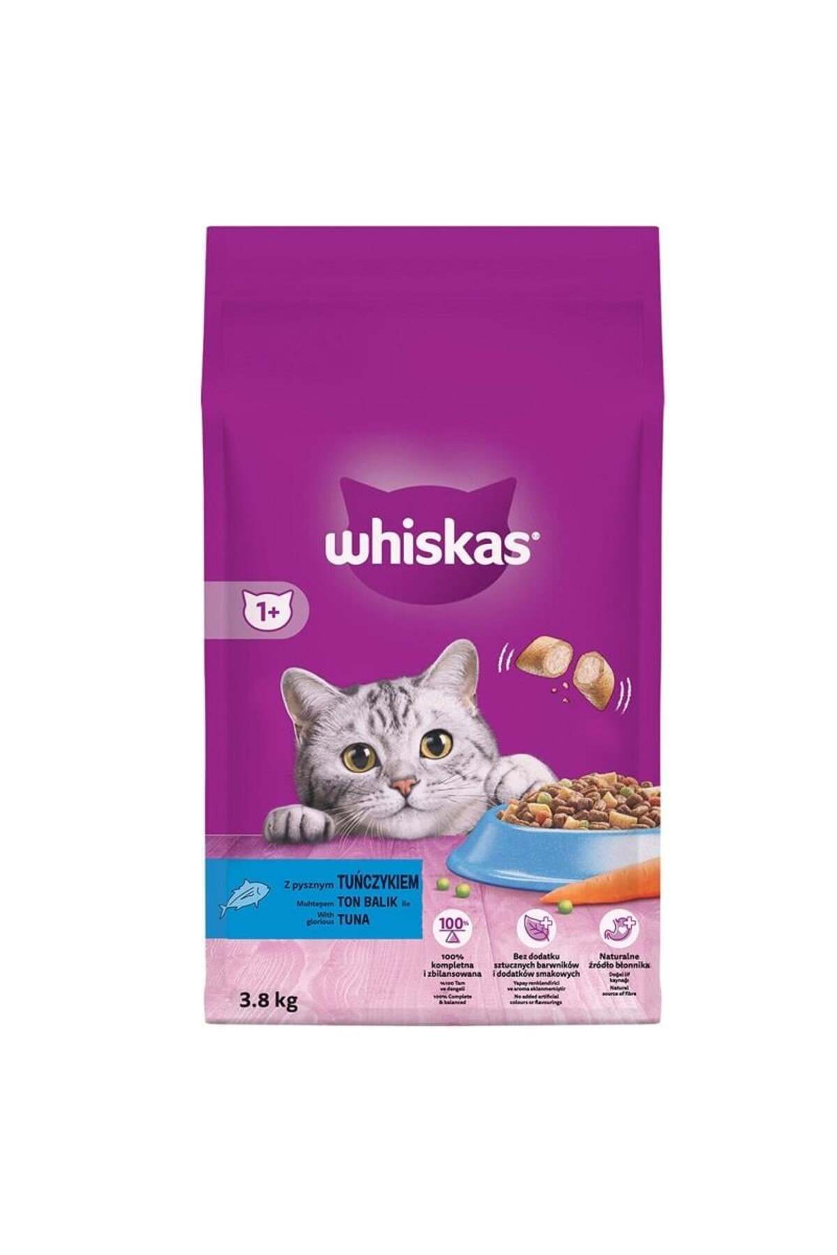 غذای خشک گربه ویسکاس Whiskas با ماهی تن و سبزیجات، ۳٫۸ کیلوگرم 3.8 Kg