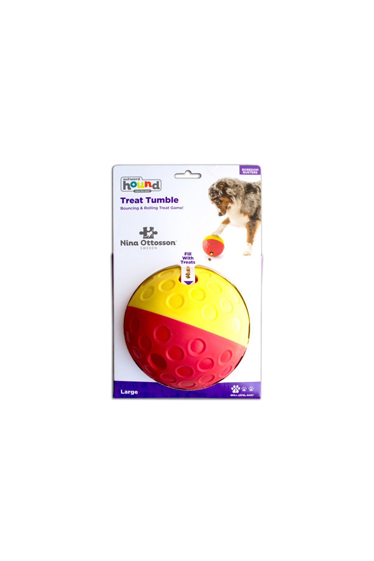 توپ تشویقی سگ اوت‌وارد هاوند Outward Hound Nina Treat Tumble سایز Large، چندرنگ