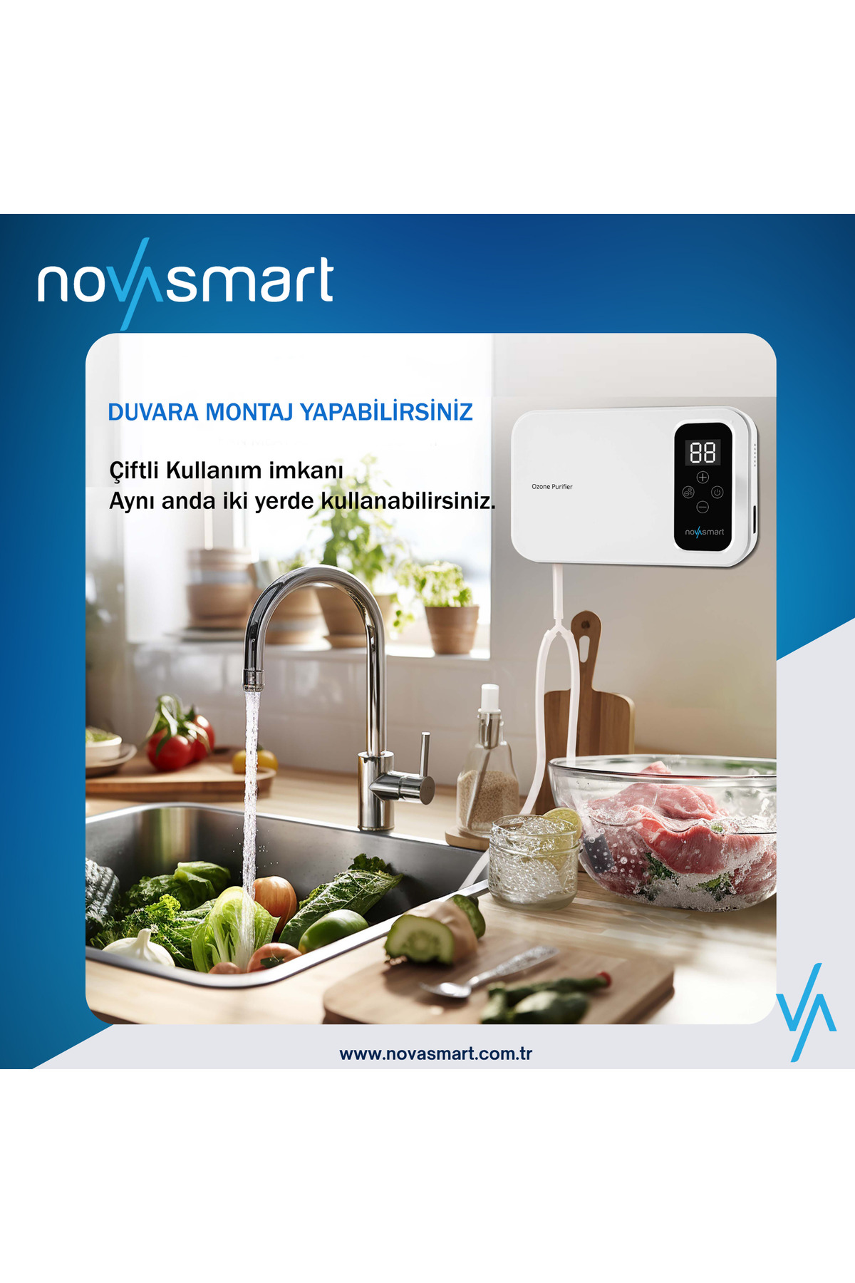 تصفیه کننده هوا دستگاه ازن X06 استریل کردن میوه سبزیجات و اورجینال Novasmart