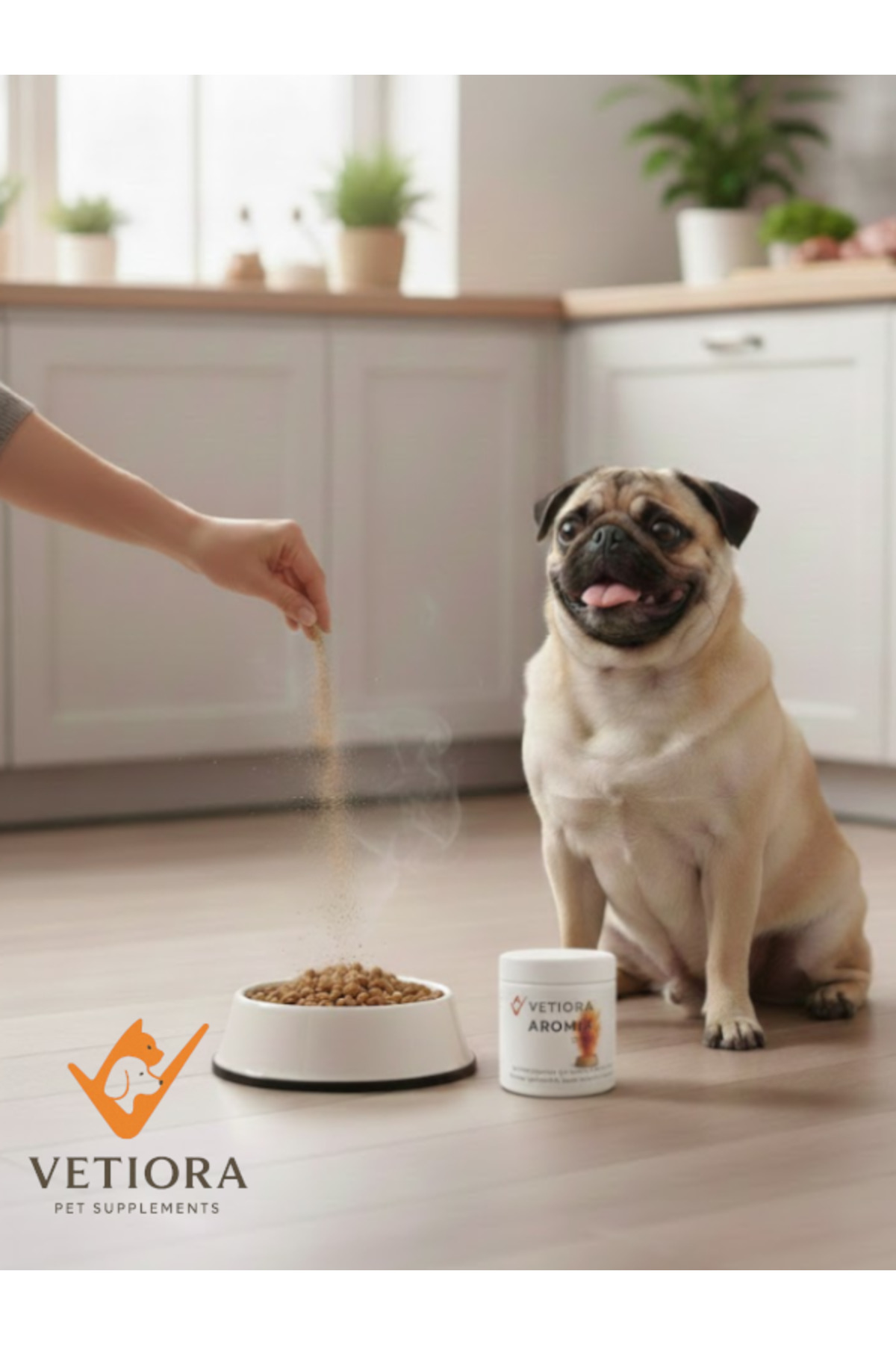 پودر طعم‌دهنده غذای سگ‌های کم‌اشتها وتیورا VETIORA Aromixfordogs، ۲۰۰ گرم
