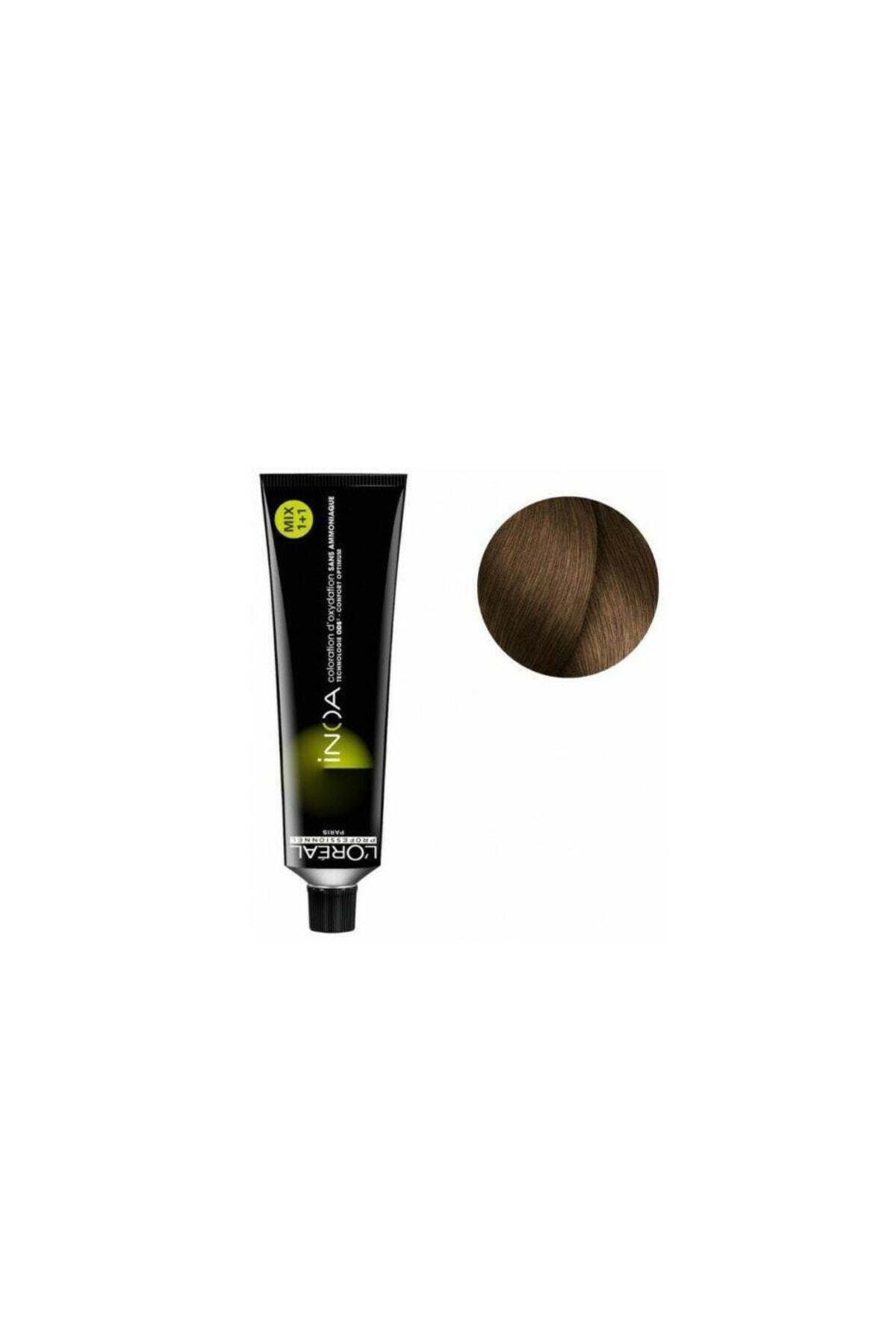 رنگ مو مردانه و زنانه INOA 7.8 KUMAL MOKKA AMMONIA مبتنی بر چربی موهای دائمی 60ML L'oreal Professionnel