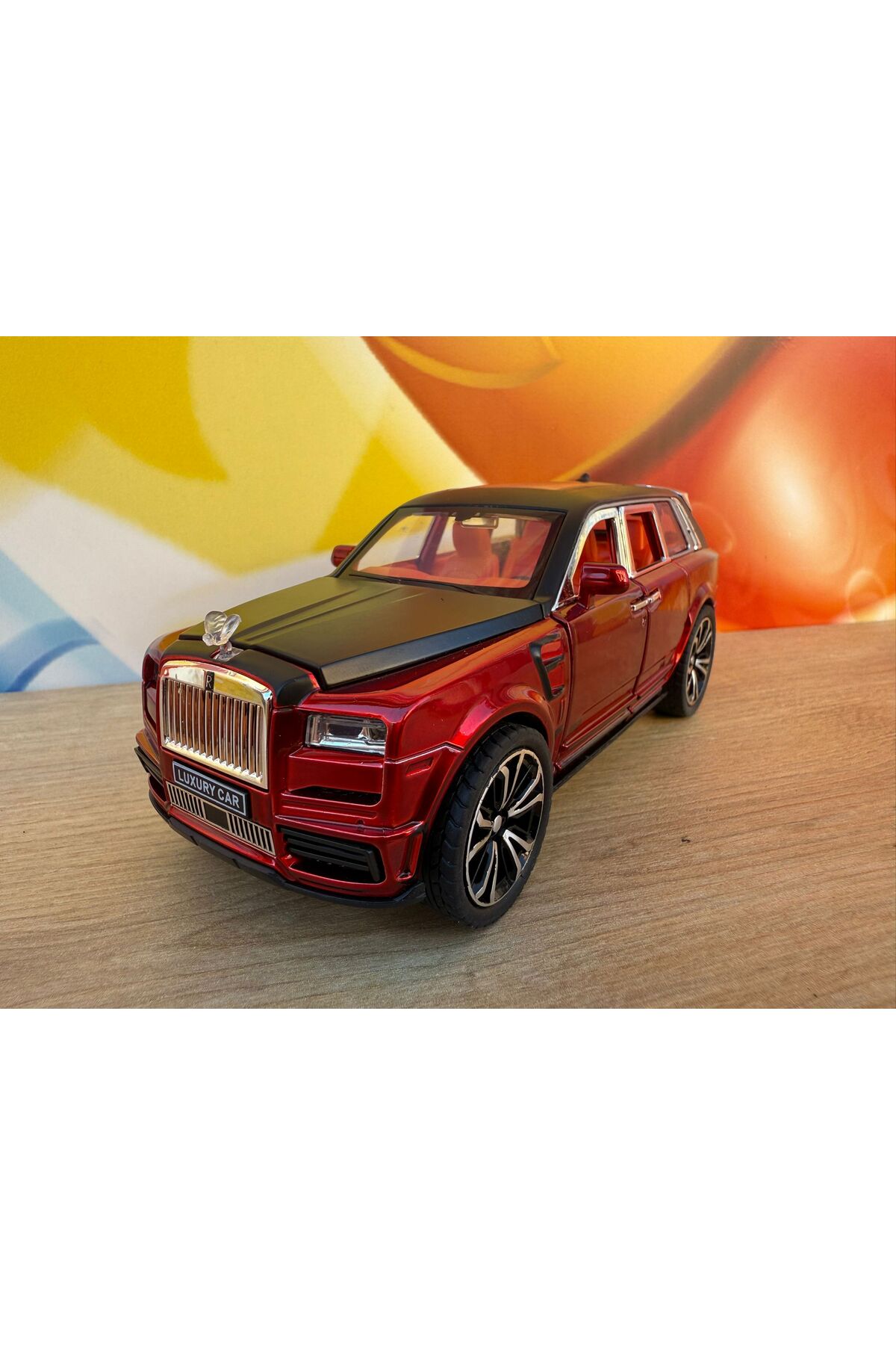 مدل خودرو 1:24 کشش دراپ با نور و صدا فلزی رولز رویس دایکست ماشین 18 سانتی متری اورجینال scntoys