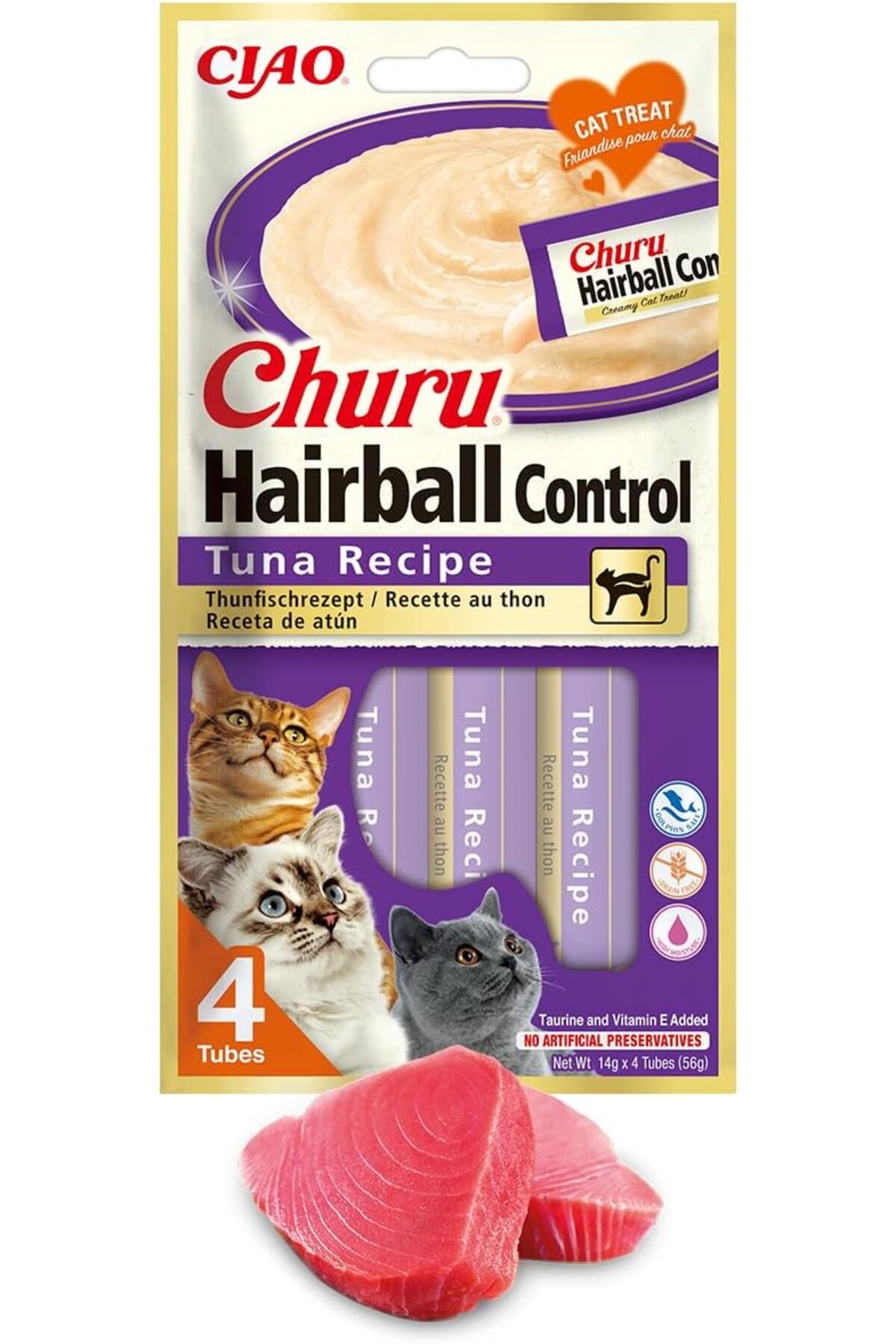 خوراکی گربه Churu Hairball Control برای پیشگیری از گلوله‌های مویی
