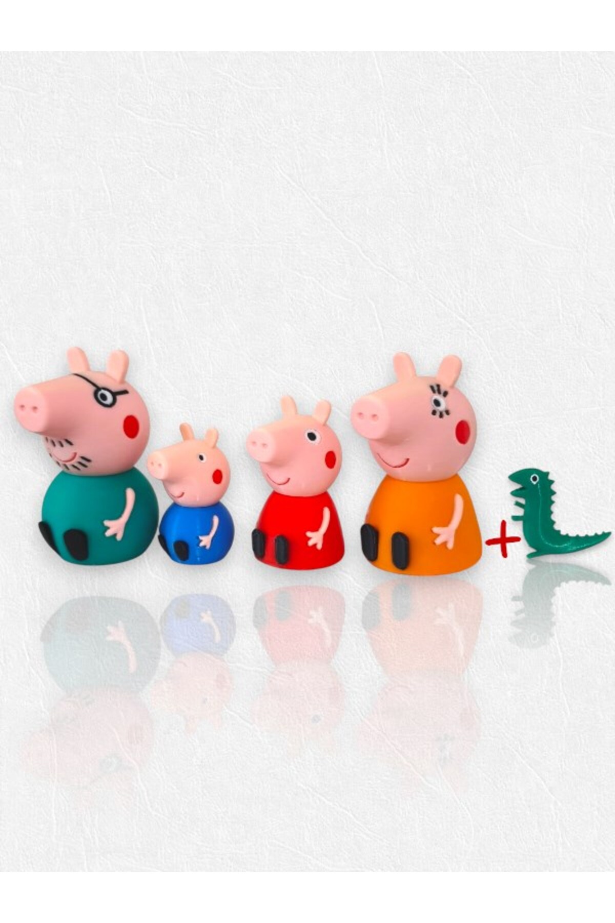 عروسک های اسباب بازی و لوازم جانبی ست اکشن خوک PEPPA PIG FAMILY + دایناسور از ترکیه LoyHediyelik