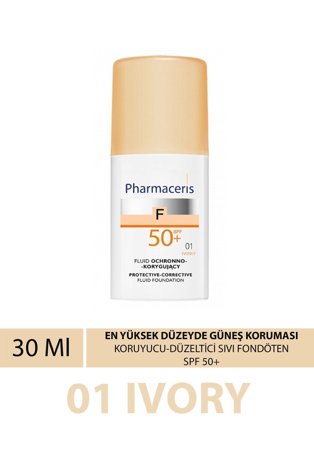 Pharmaceris پایه مایع محافظتی و اصلاحی با حفاظت ضدآفتاب SPF 50+ 01 آیوری