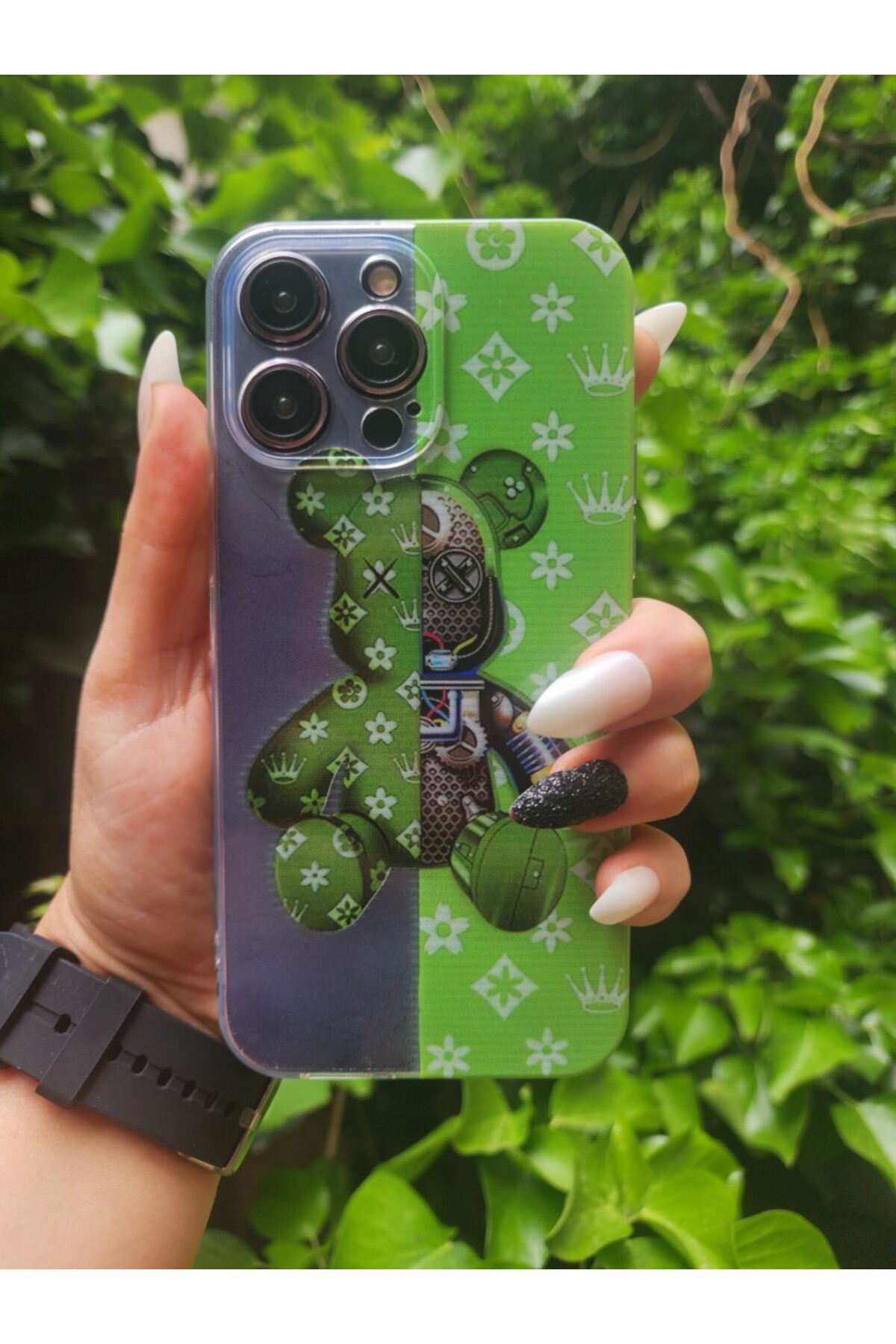کاور و قاب های چاپی BALPORSUKU سازگار با SAMSUNG GALAXY A71 X RAY BEAR GREEN enfein