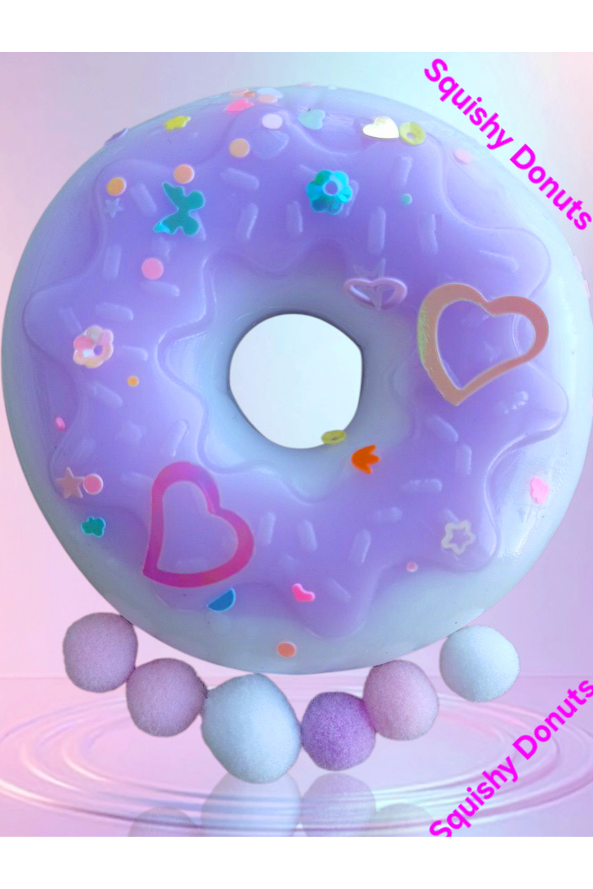 اسباب بازی های فیگور دیگر FUFU SQUISHY DONUT FLEXIBLE SKUSHI TOY بنفش یا صورتی با لوازم جانبی BEED OYUNCAKSAHİLİ