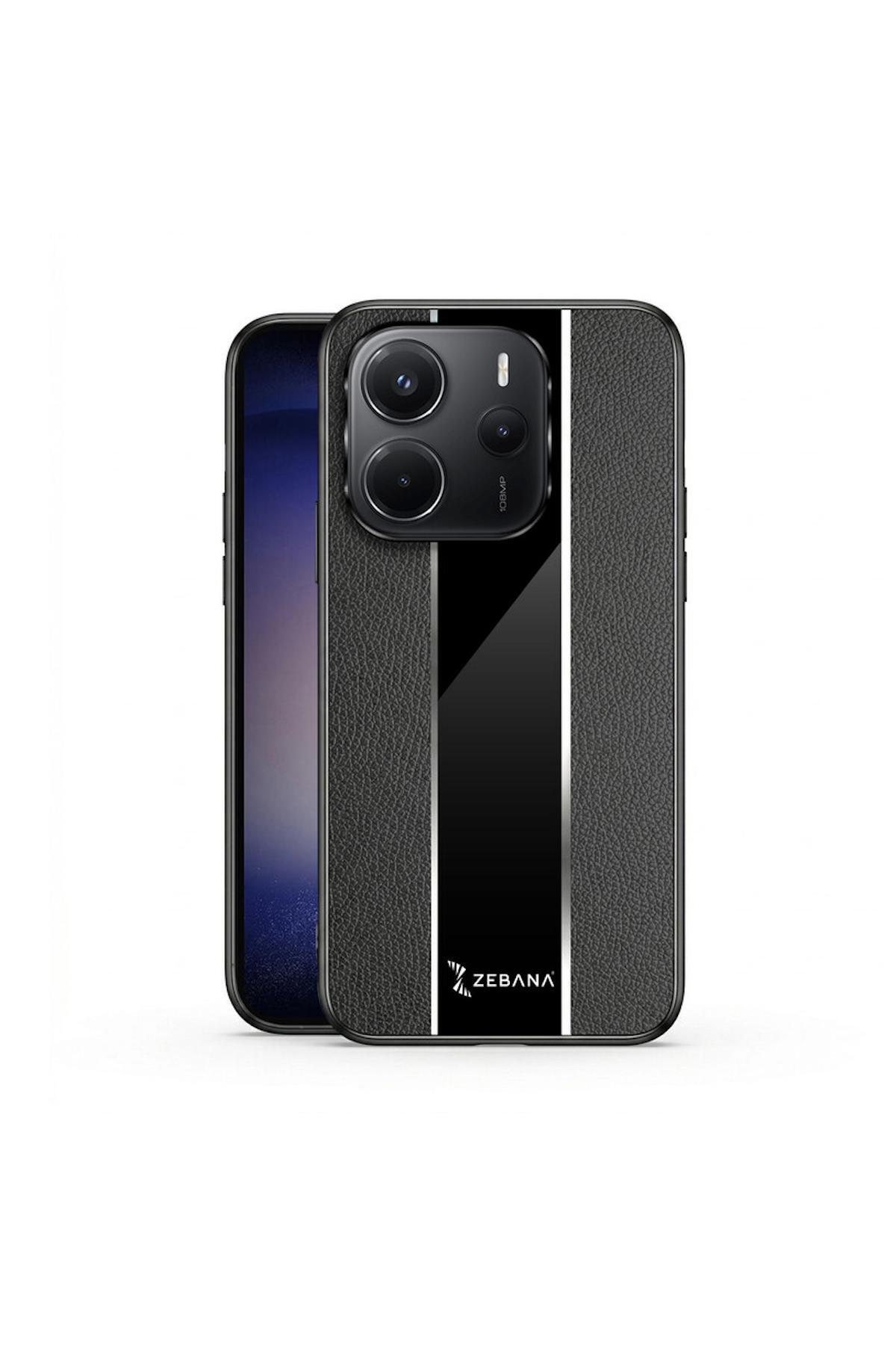 کاور و قاب محافظ شیائومی REDMI NOTE 14 5G سازگار با چرمی ZEBANA مشکی اورجینال Zebana