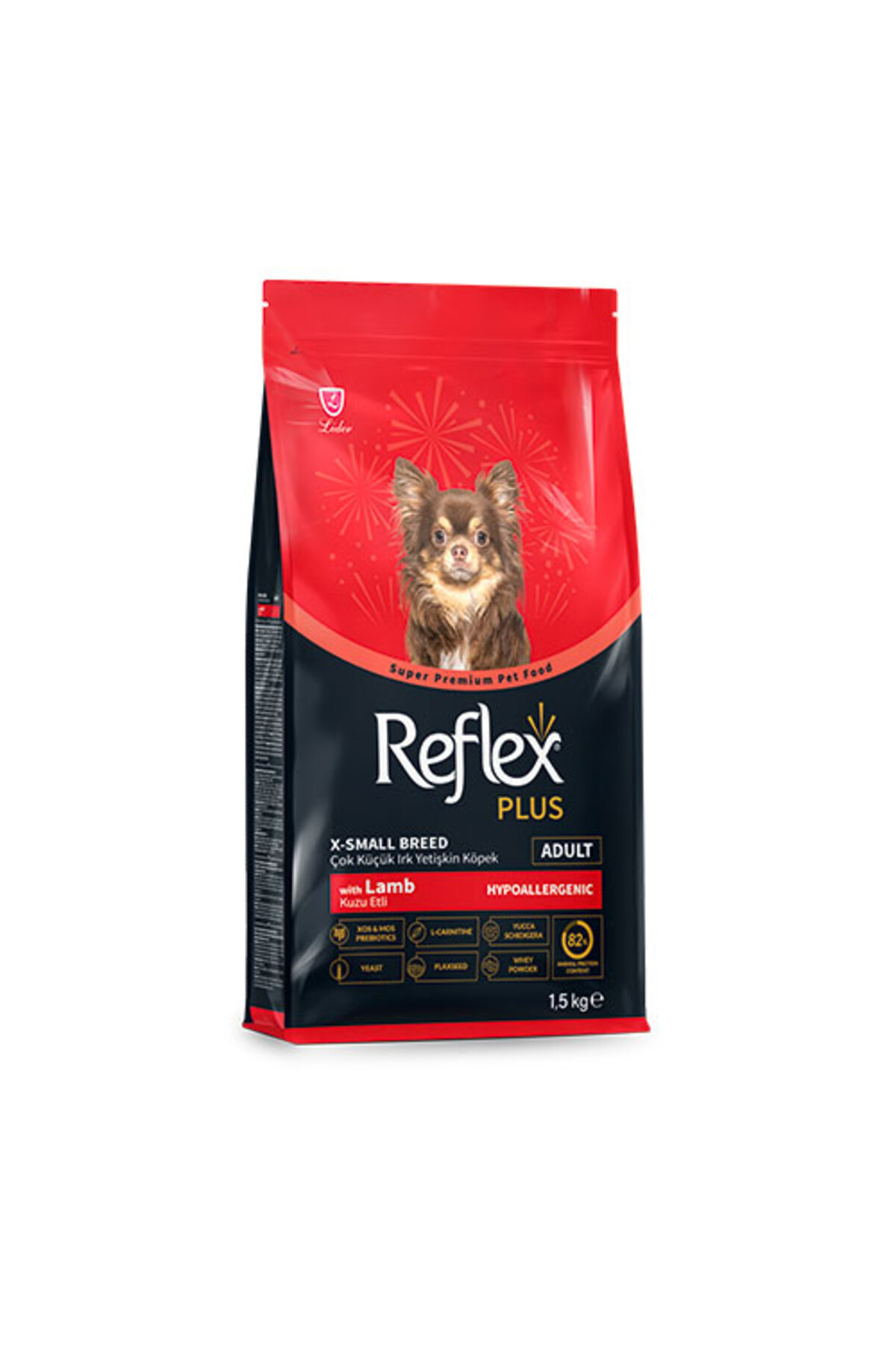 غذای خشک سگ بالغ نژاد بسیار کوچک رفلکس Reflex Plus بره و برنج، ۱٫۵ کیلوگرم 1,5 Kg