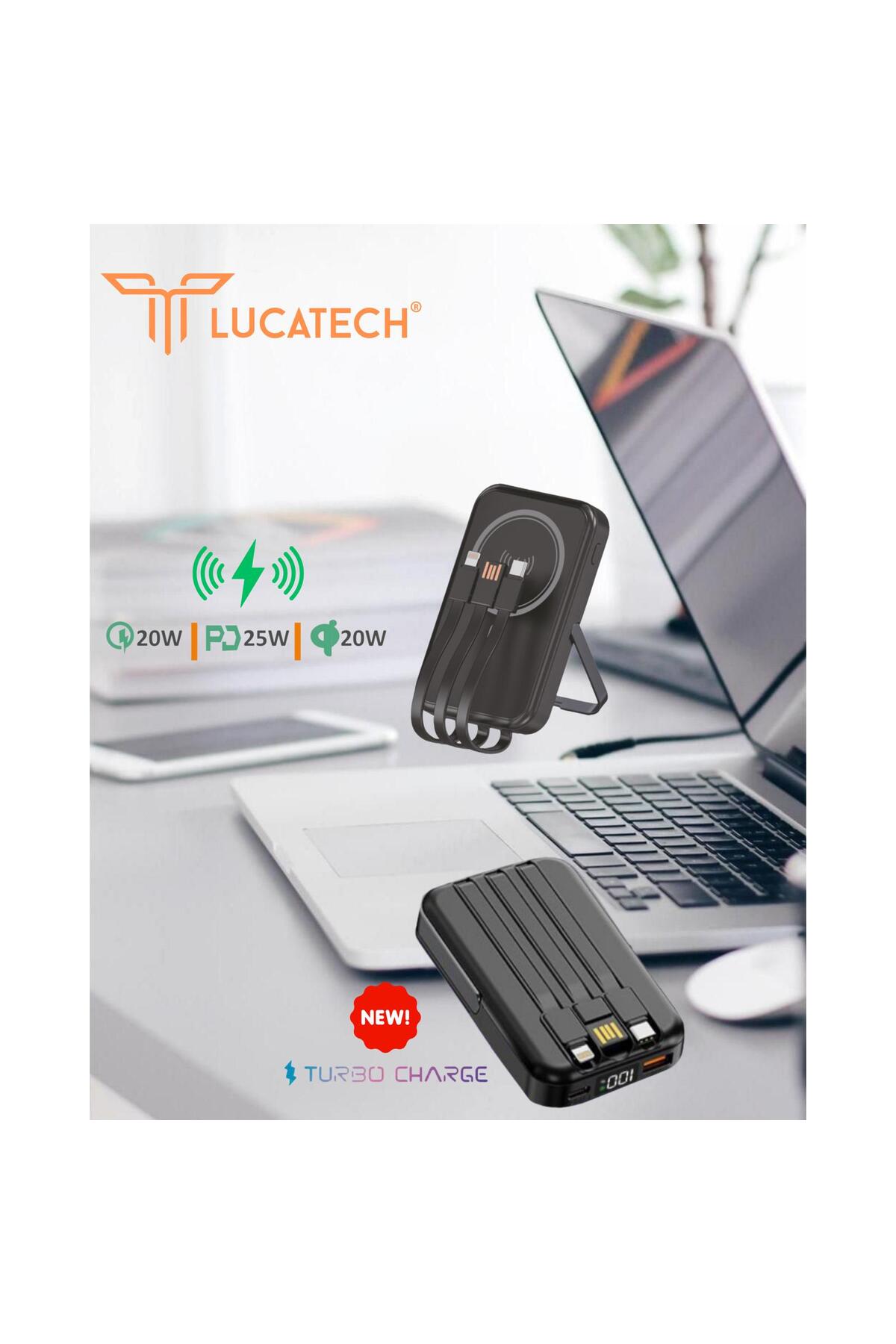 پاوربانک MAGSAFE HUAWEI P20 P30 P40 P50 P60 سازگار با 13000 میلی آمپر ساعت 25 وات اورجینال Lucatech