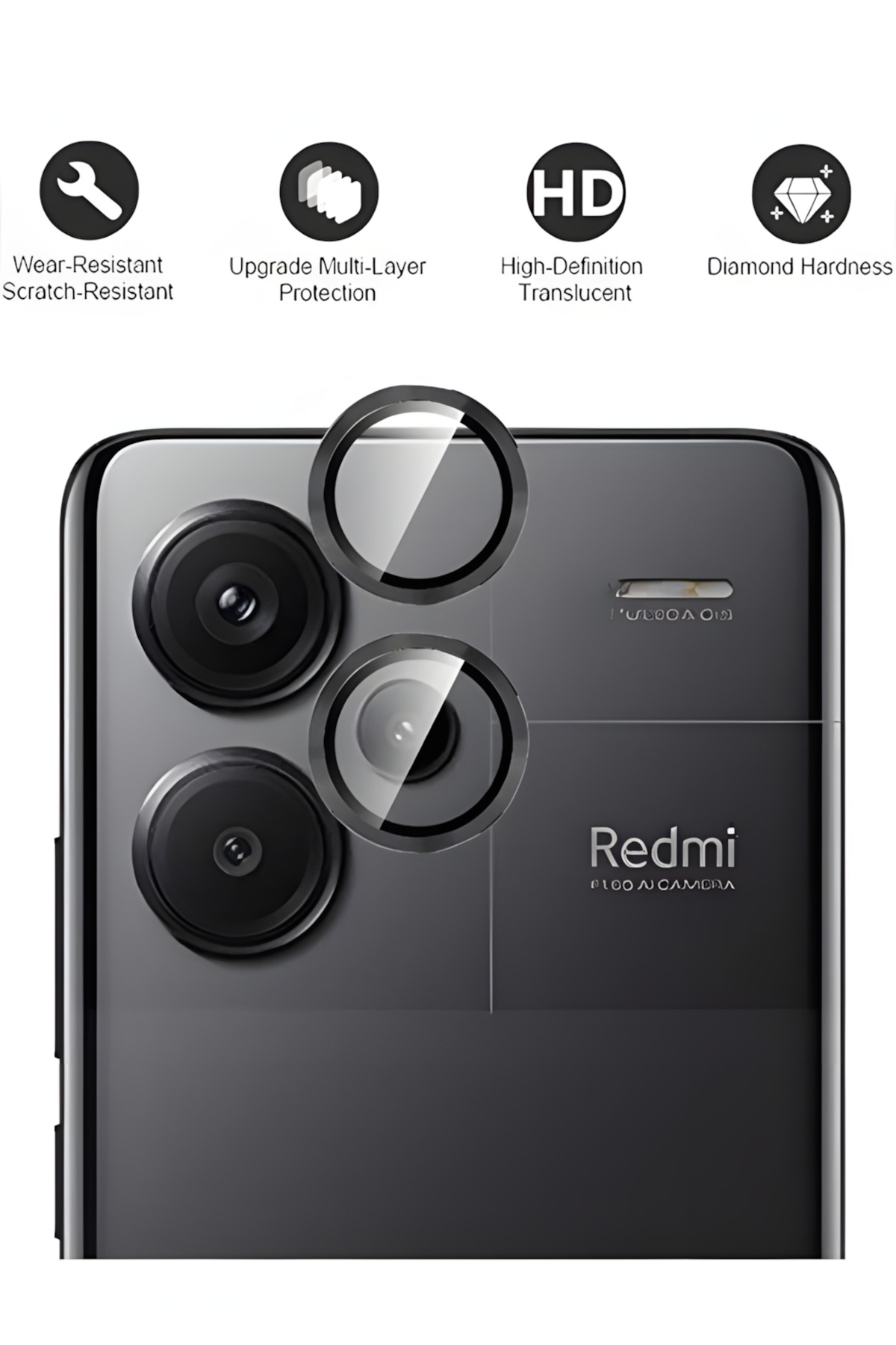 محافظ لنز دوربین سازگار با شیائومی REDMI NOTE 13 PRO PLUS رنگی شیشه ای فیبکس Fibaks