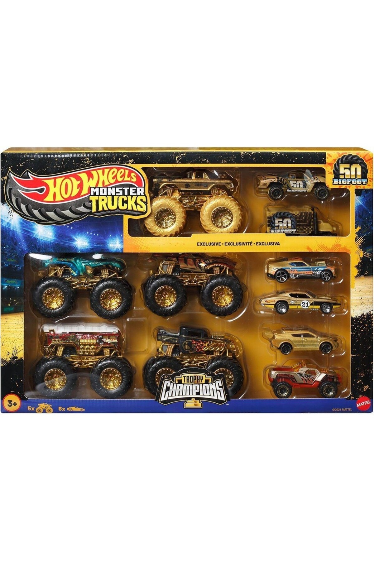 اسباب بازی های فیگور دیگر TOY MONSTER TRUCKS BIGFOOT TROPHY CHAMPIONS CARS AND MULTIPLE HOT WHEELS