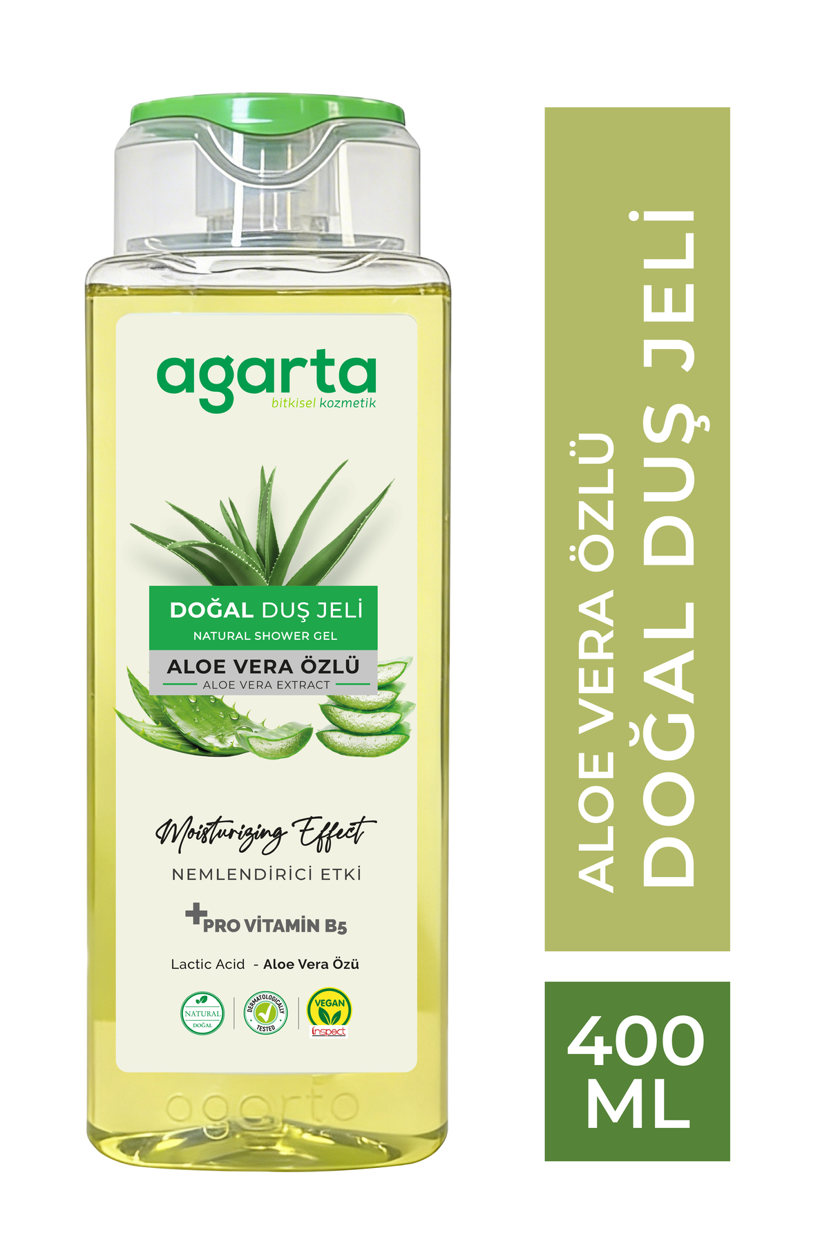 ژل دوش طبیعی آلوئه ورا 400 میلی لیتر مناسب برای همه جنسیت ها Agarta