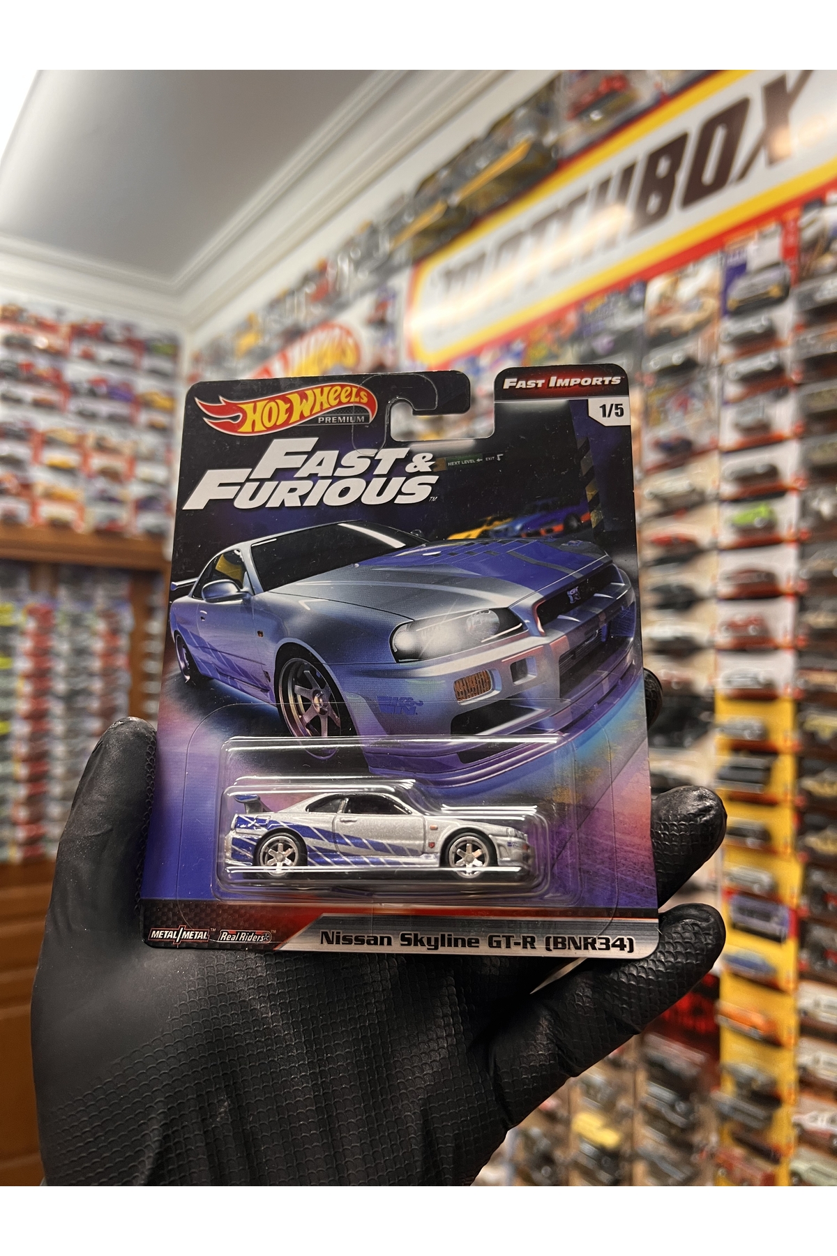 ماشین اسباب بازی نیسان SKYLINE GT R BNR34 هات ویلز اورجینال HOT WHEELS
