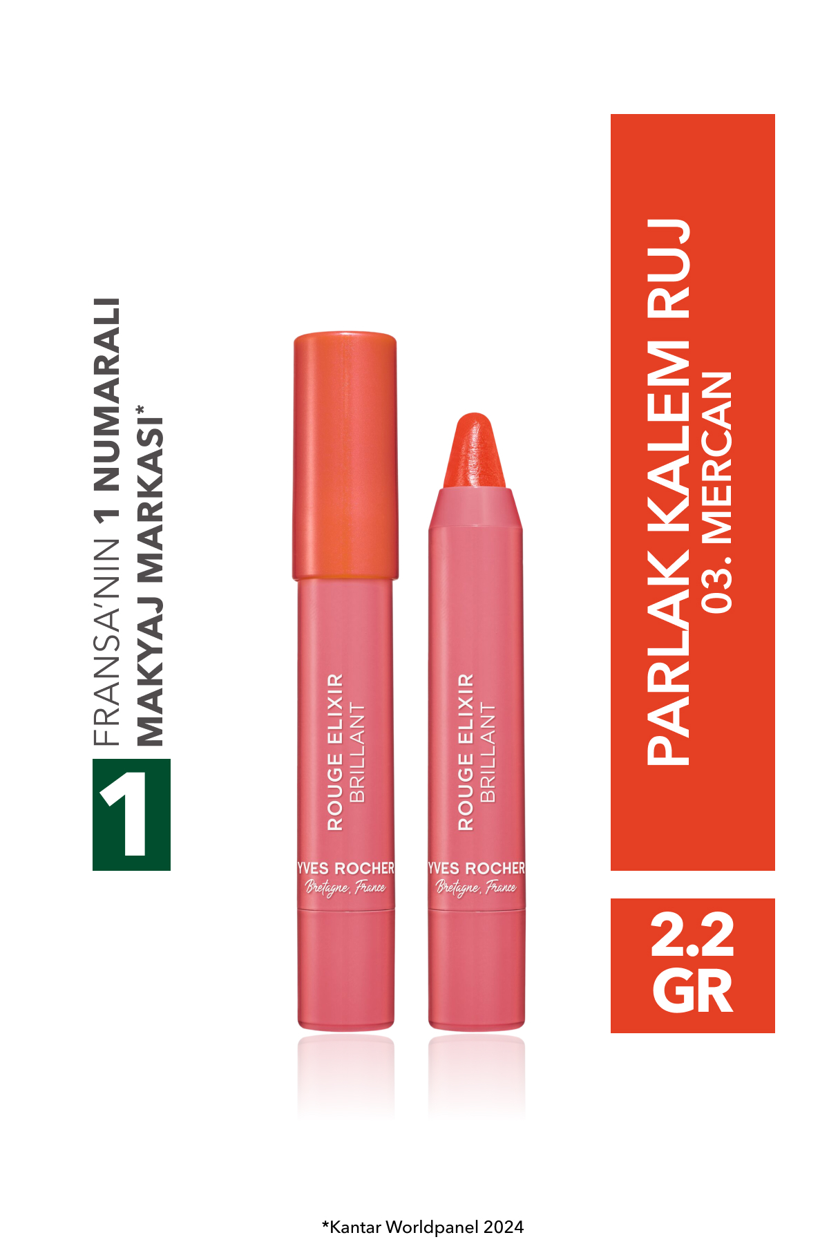 رژ لب مدادی روشن 03 مرجان 50784 ایوروشه Yves Rocher
