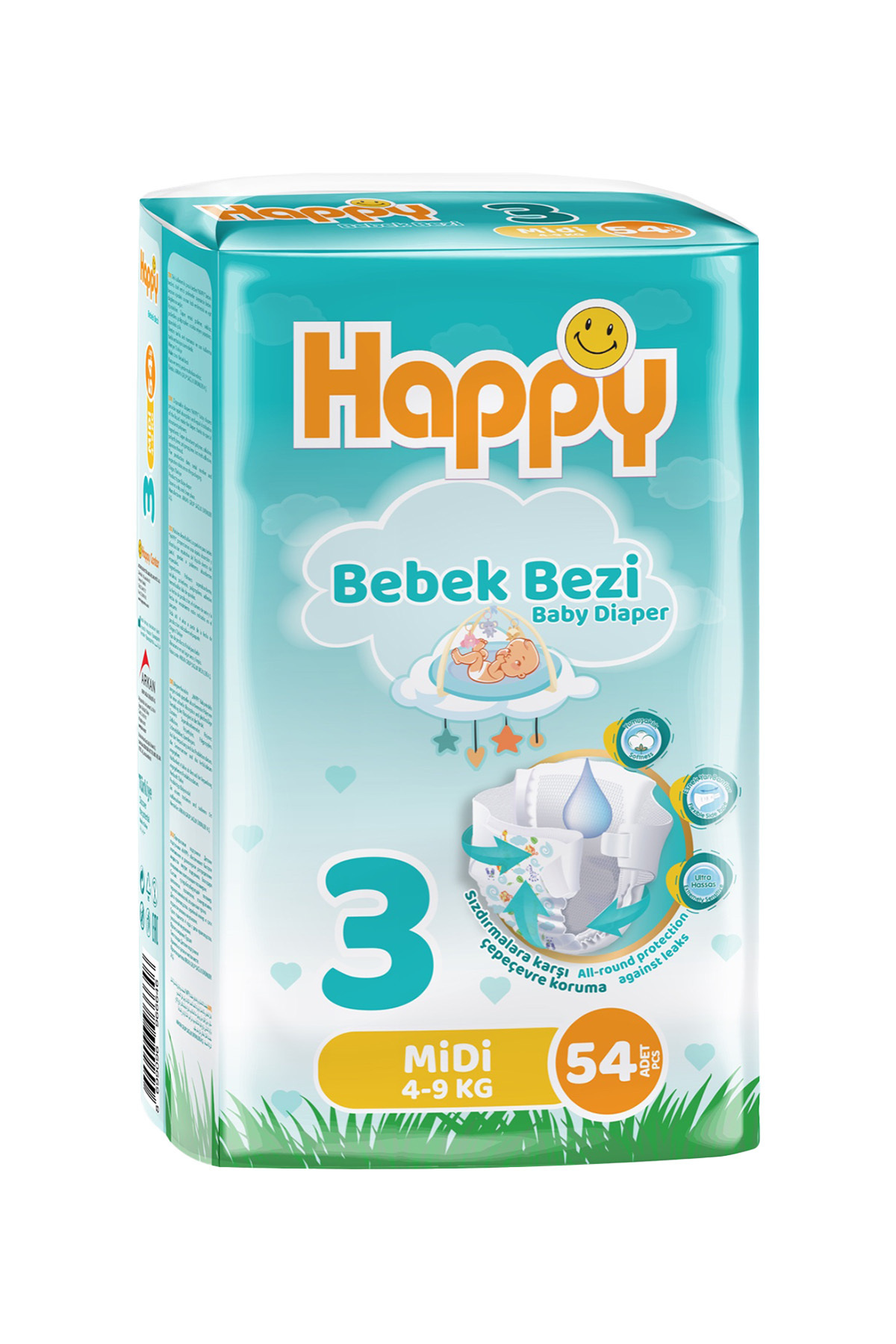 پوشک بچه میدی 3 شماره 54 عدد اورجینال Happy