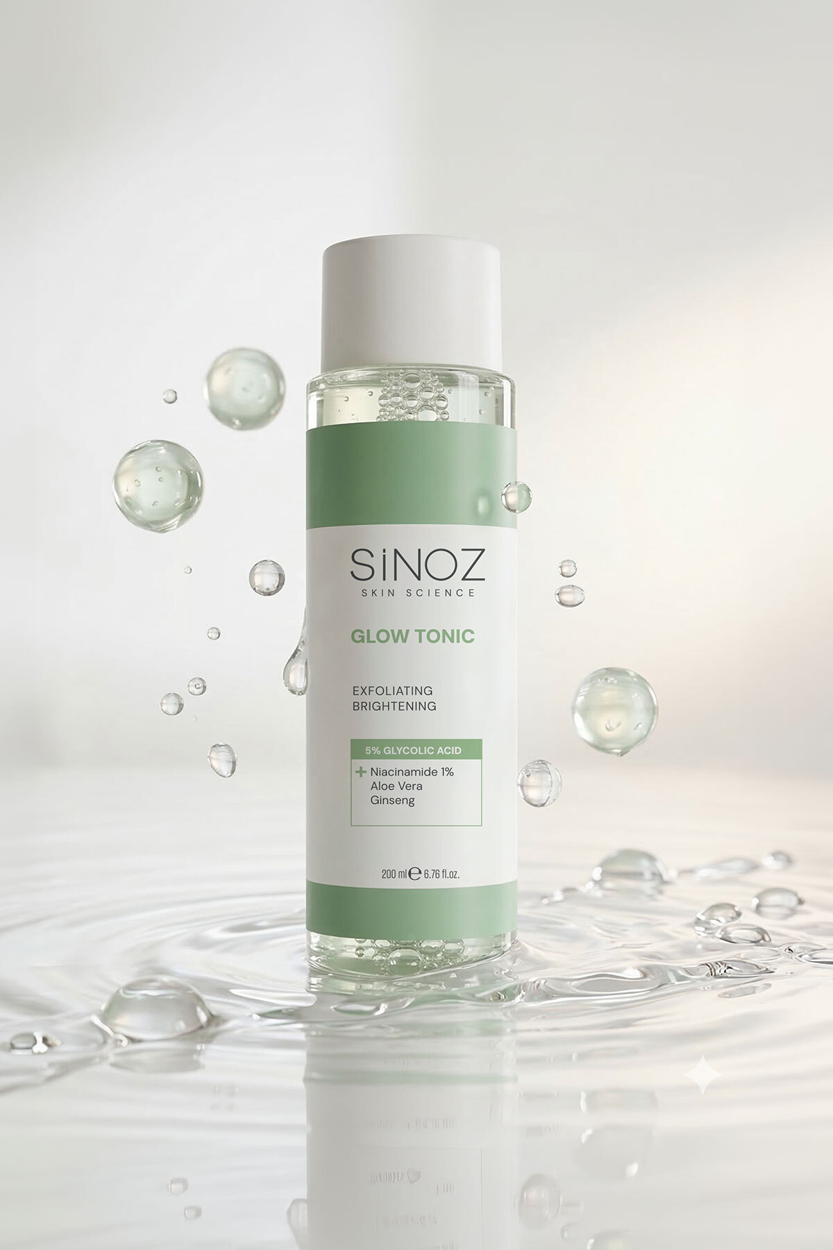 Sinoz تونیک درخششی موثر پور فرم کننده گلایکولیک اسید 5 درصد 200 میلی لیتر