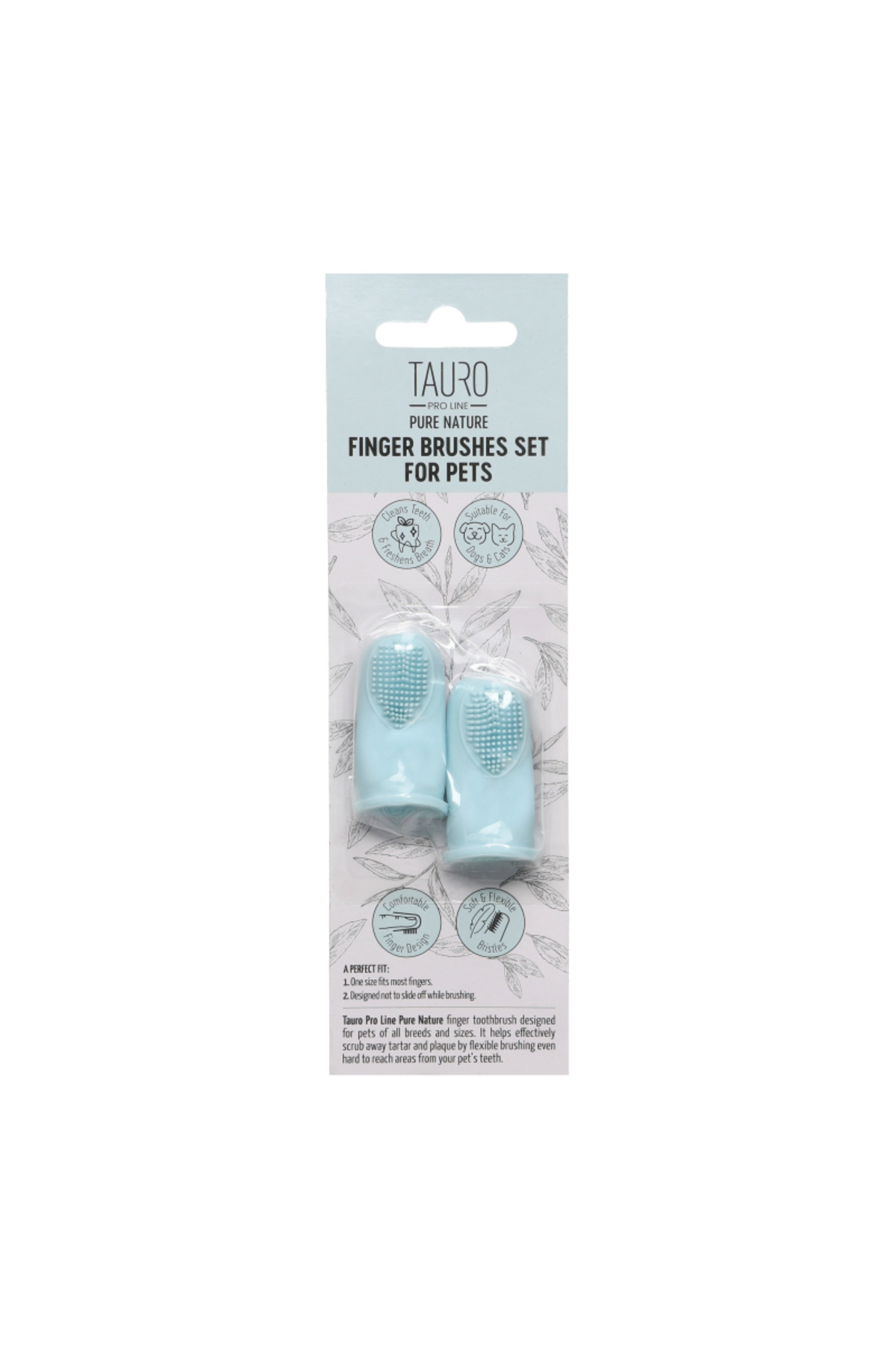 ست مسواک انگشتی سگ و گربه تائورو پرولاین Tauro Proline Pure Nature مدل TPL63640
