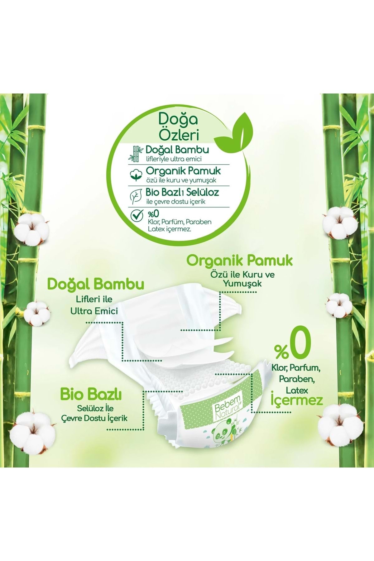 پوشک بچه ULTRA OPPORTUNITY PACKAGE MAXI 4 NO 104 PCS اورجینال Bebem Natural