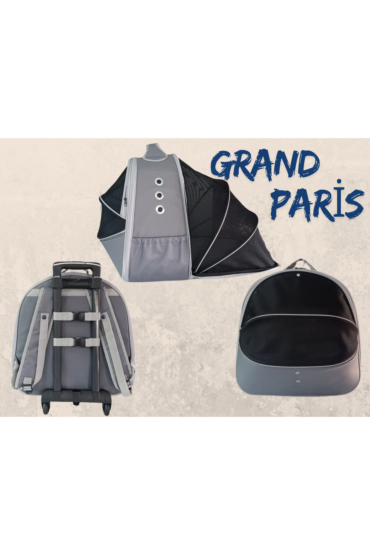 چمدان چرخ‌دار گربه و سگ لاویستا LAVİSTA مدل Grand Paris خاکستری
