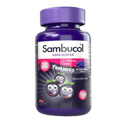 مکمل غذایی جویدنی کودکان سامبوکول Sambucol Plus Kids Yummies حاوی عصاره آقطی سیاه، ویتامین C و روی، ۶۰ عدد