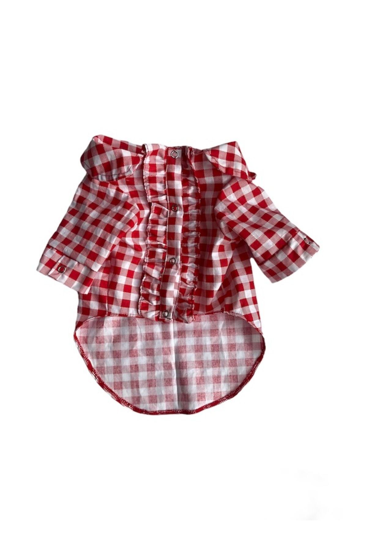 پیراهن سگ پاپلین چهارخانه قرمز میس دیزی پت بوتیک Miss Daisy Pet Boutique مدل MDKPG01