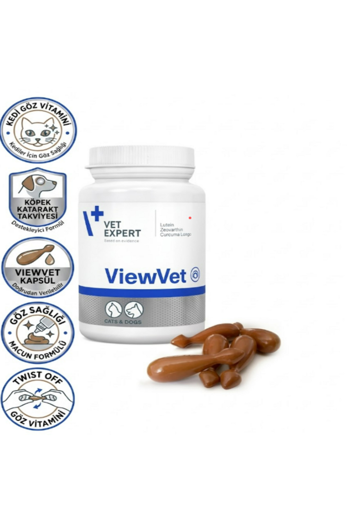 مکمل ویتامین چشم گربه وت اکسپرت vet expert ViewVet Twist Off، ۴۵ کپسول