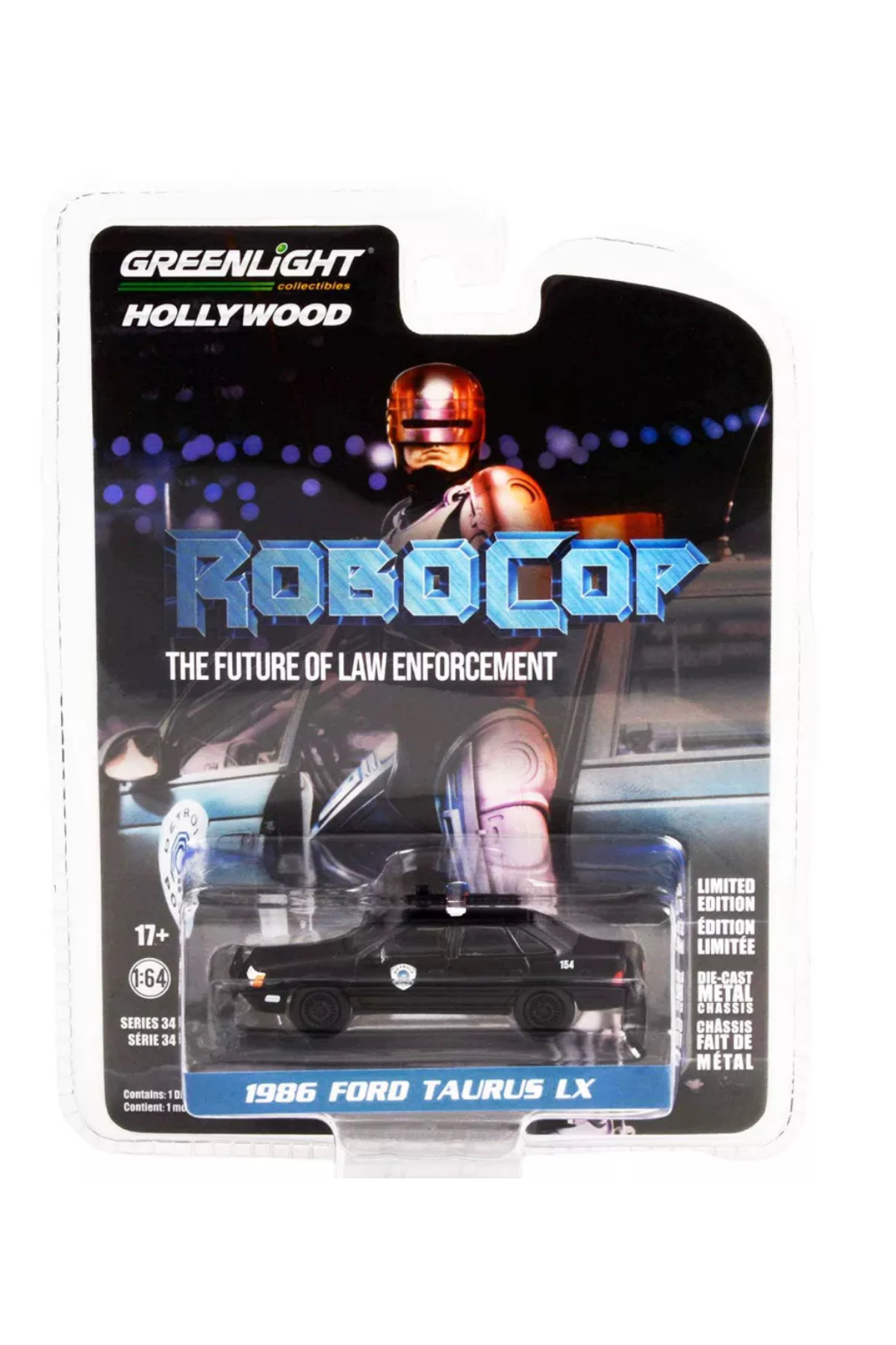 مدل خودرو هالیوود سری 34 – ماشین پلیس فورد تاروس LX 1986 ROBOCOP کلکسیون فیلم کالت اورجینال Greenlight