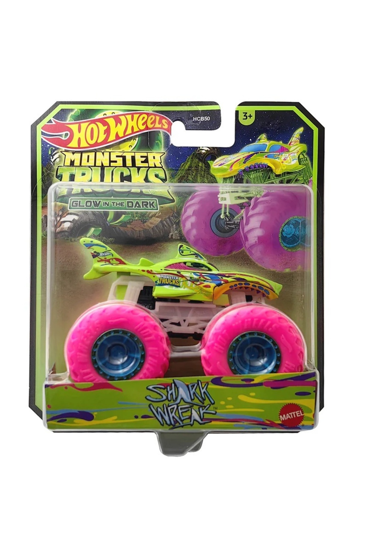 ماشین اسباب بازی کامیون ها در تاریکی 1:64 خراب کوسه هات ویلز اورجینال HOT WHEELS