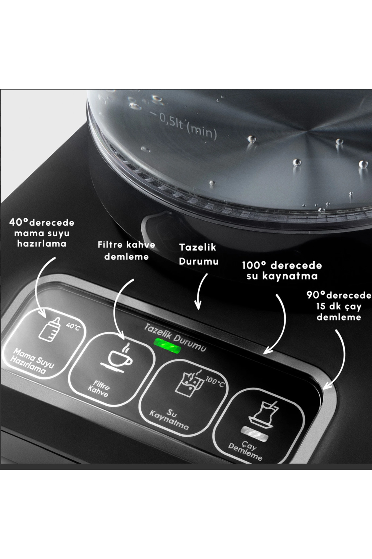 چای ساز اتصال وای فای دستگاه خوری شیشه ای سخنگو ROBOTEA CONNECT 4 در 1 سازگار با IOS ANDROID اورجینال Karaca