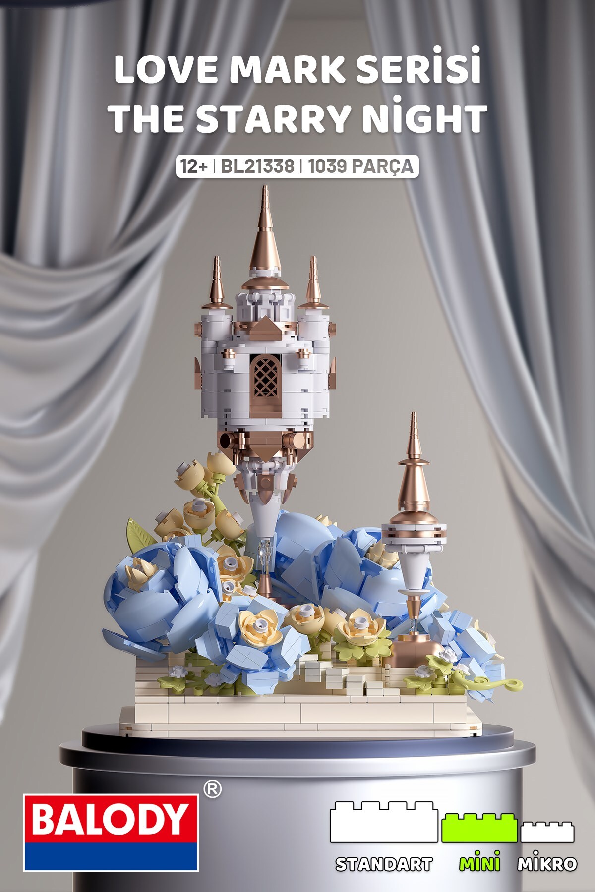 لگو و اسباب بازی های ساخت محور مجموعه بلوک ساختمانی سریال STARRY NIGHT LOVE MARK – 1039 قطعه از ترکیه balody