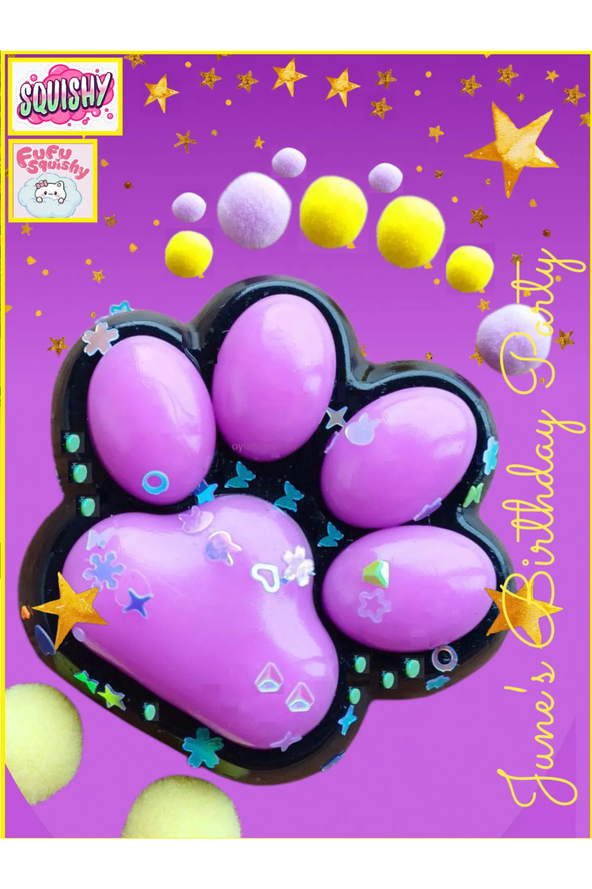 اسباب بازی های فیگور دیگر ست مهره ستاره ای پنجه گربه SQUISHY FUFU یاس بنفش FLEXIBLE EXTNDING SKUSHI OYUNCAKSAHİLİ