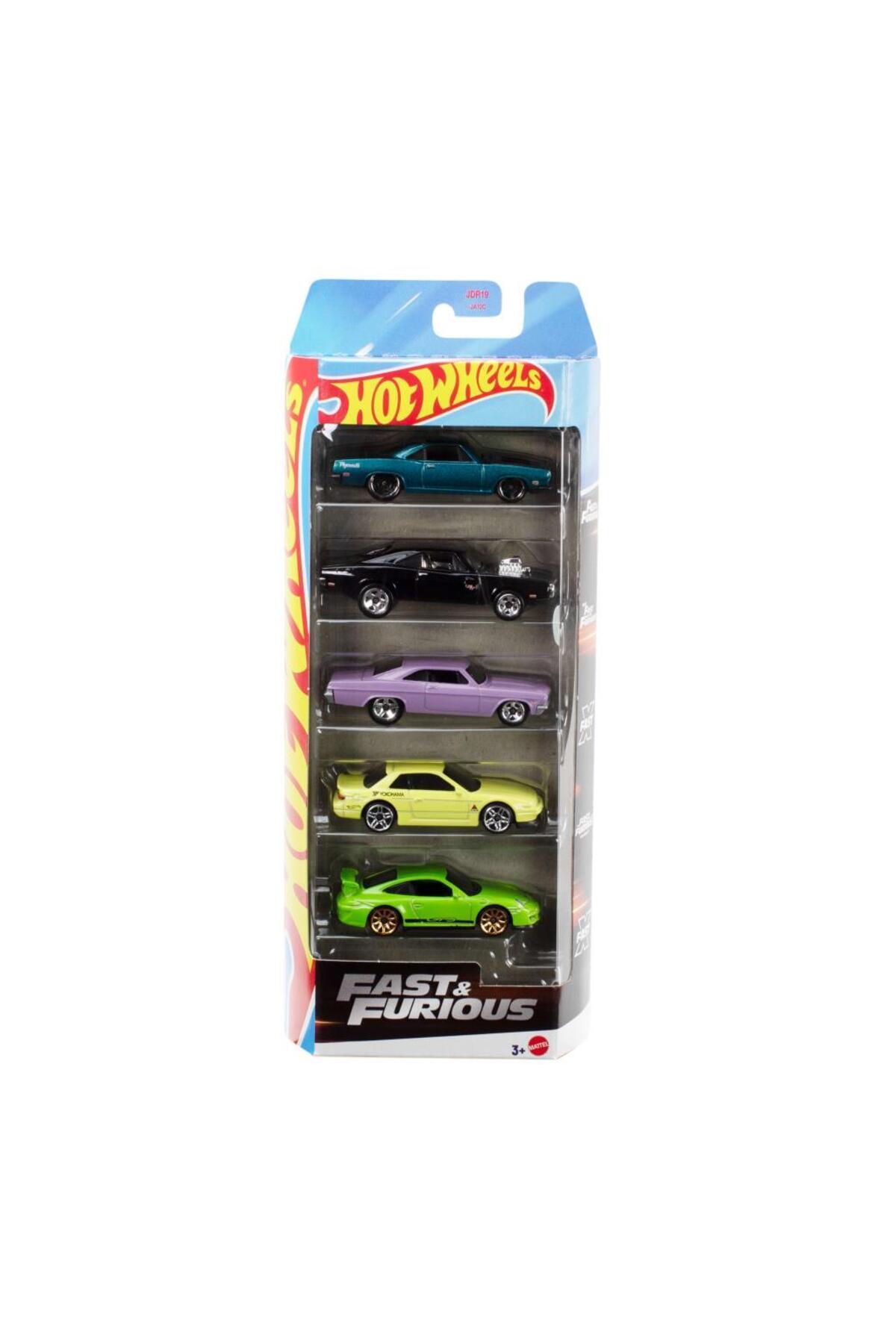 ماشین اسباب بازی ست 5 تکه FAST & FURIOUS 2025 JDR19 HOT WHEELS