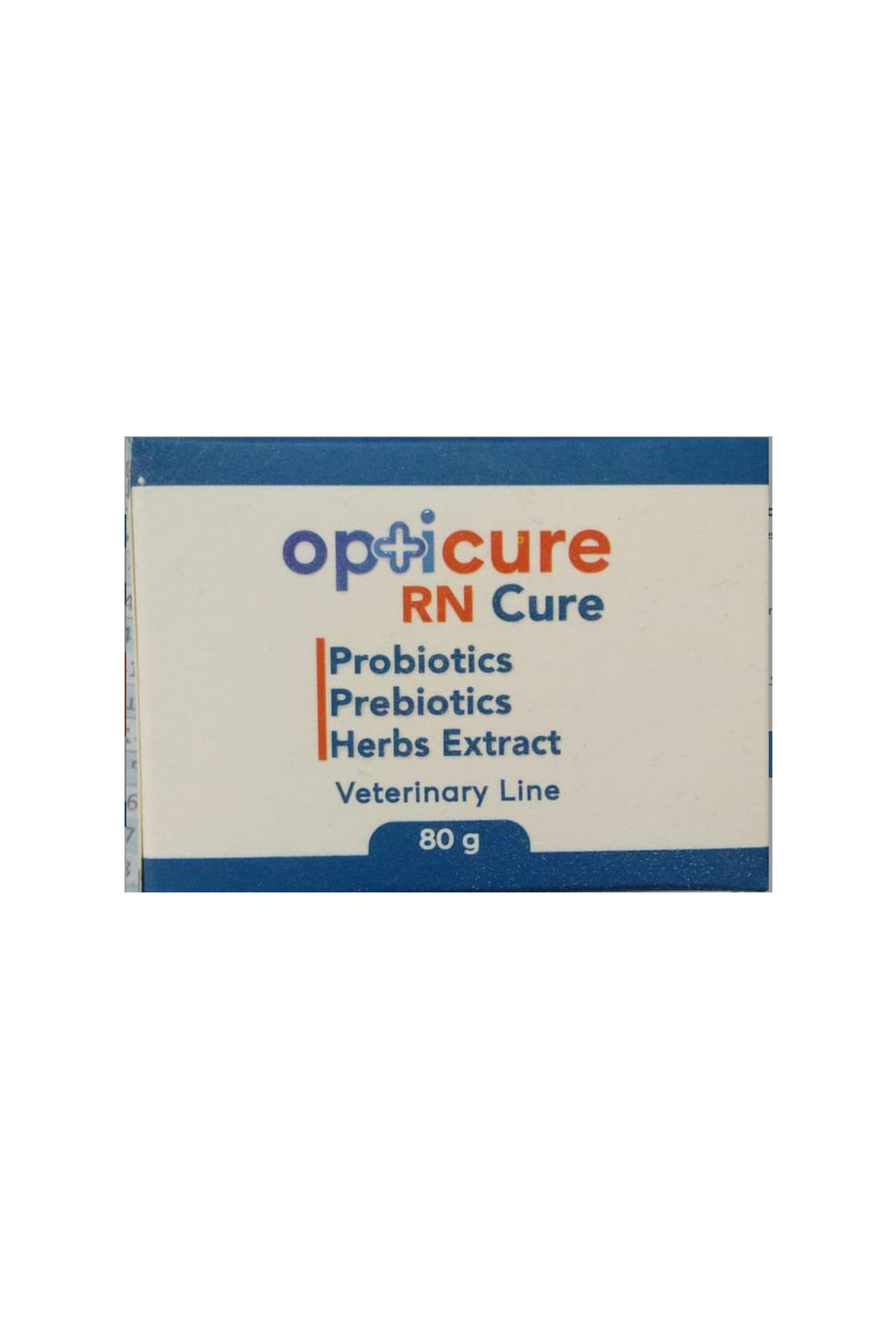 محصول حمایتی گربه و سگ اپتی‌کیور Opticure RN-Cure، پروبیوتیک، پری‌بیوتیک و عصاره گیاهی، ۸۰ گرم