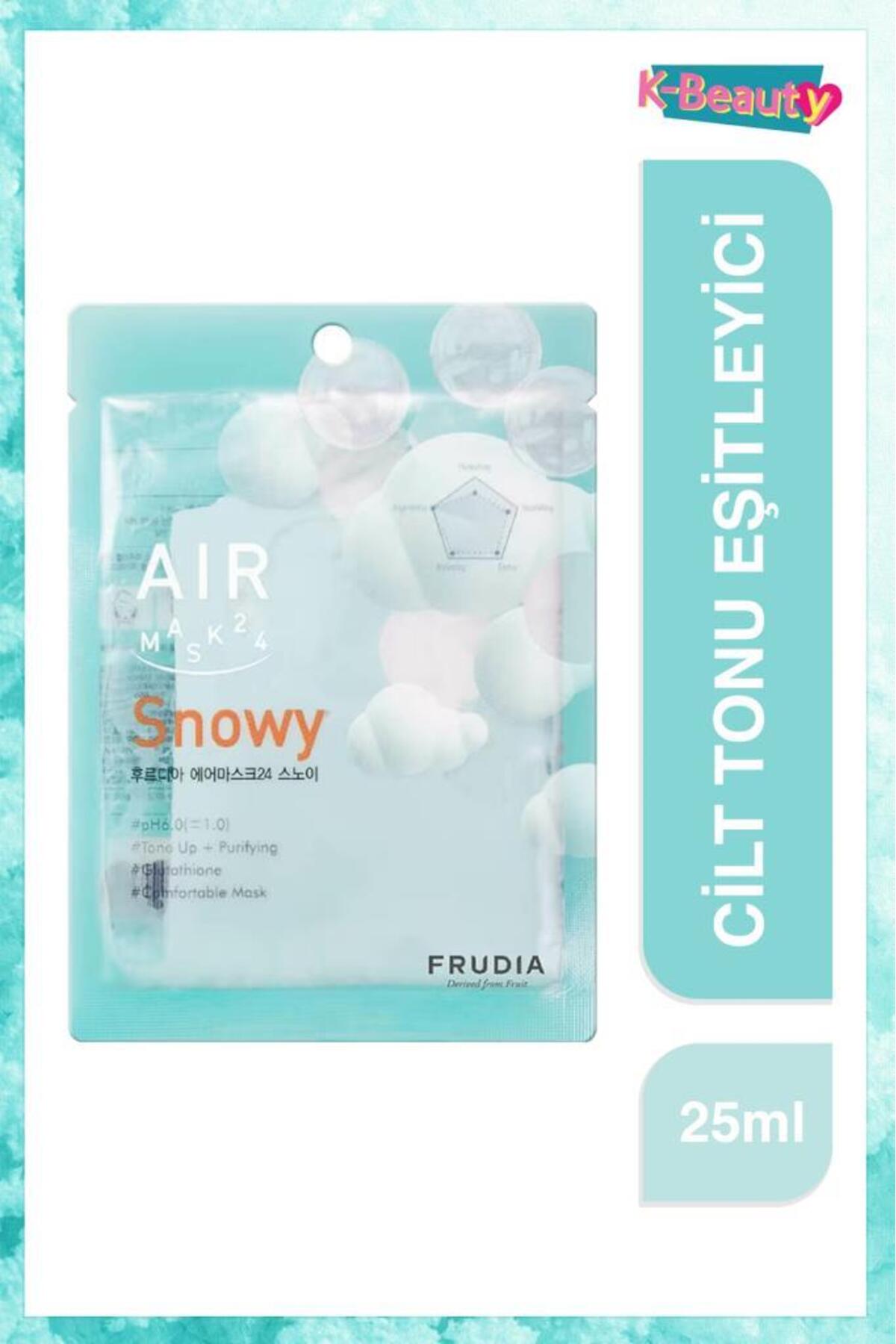 ماسک صورت تنظیم‌کننده Air Snowy فرودیا FRUDIA، بسته ۳ عددی ۲۵ میلی‌لیتری