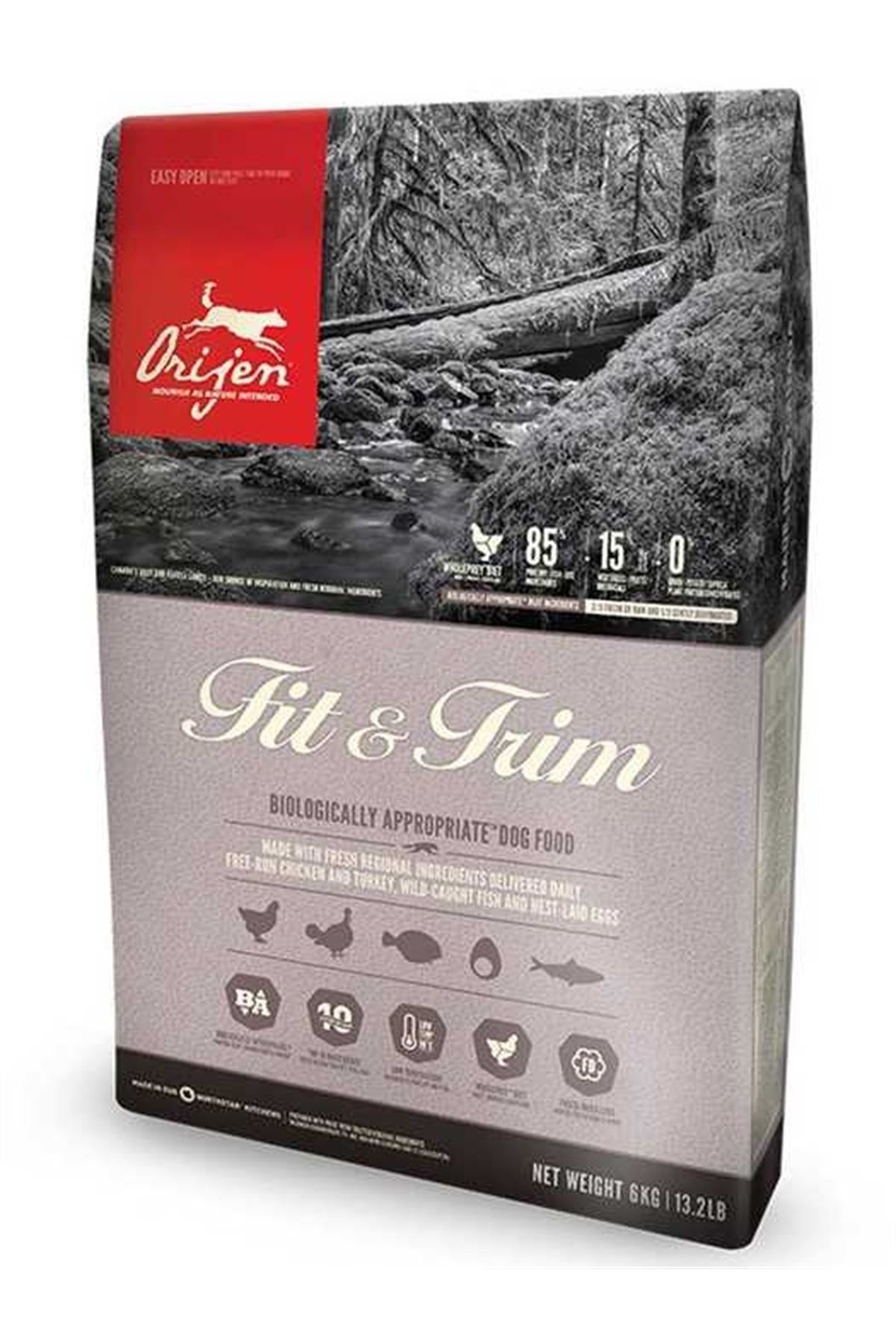غذای خشک سگ اوریجن Orijen Fit & Trim بدون غلات، ۲ کیلوگرم