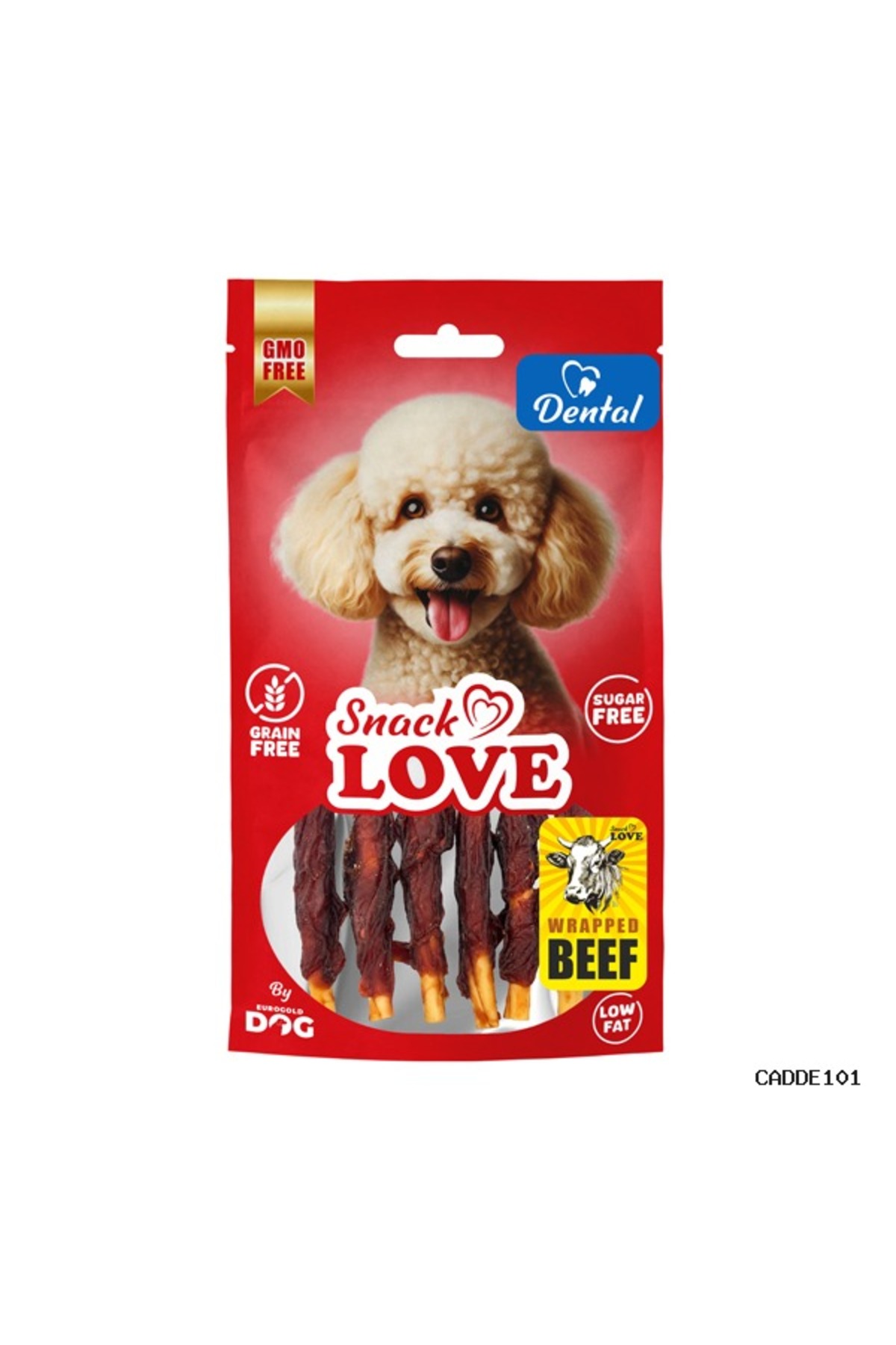 تشویقی دندانی و آموزشی سگ یوروداگ Eurodog، سری Snack Love، چوب پیچ‌خورده با گوشت گاو، ۱۰ سانتی‌متر (0024)