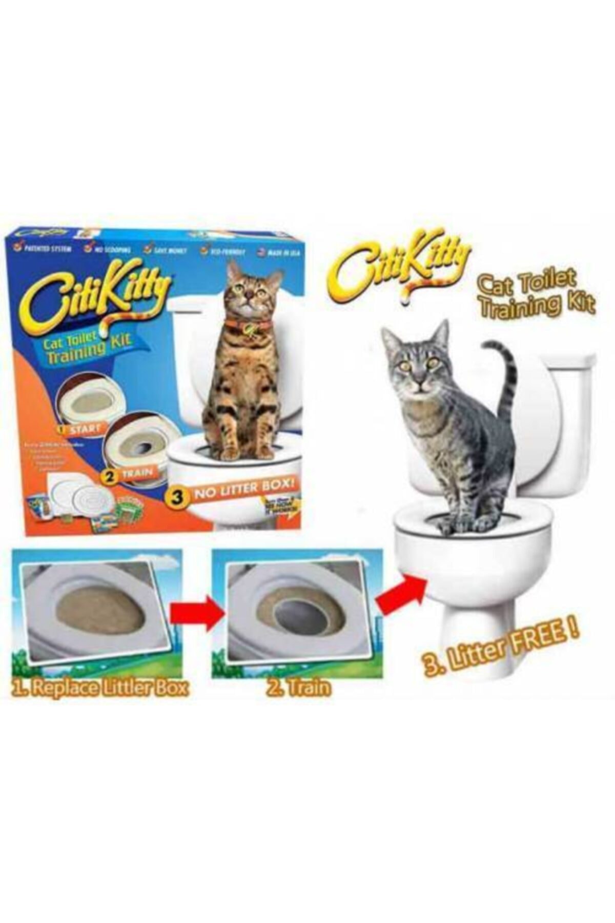 ست آموزش توالت گربه پت‌زوم PetZoom مدل citi kitti اکرو