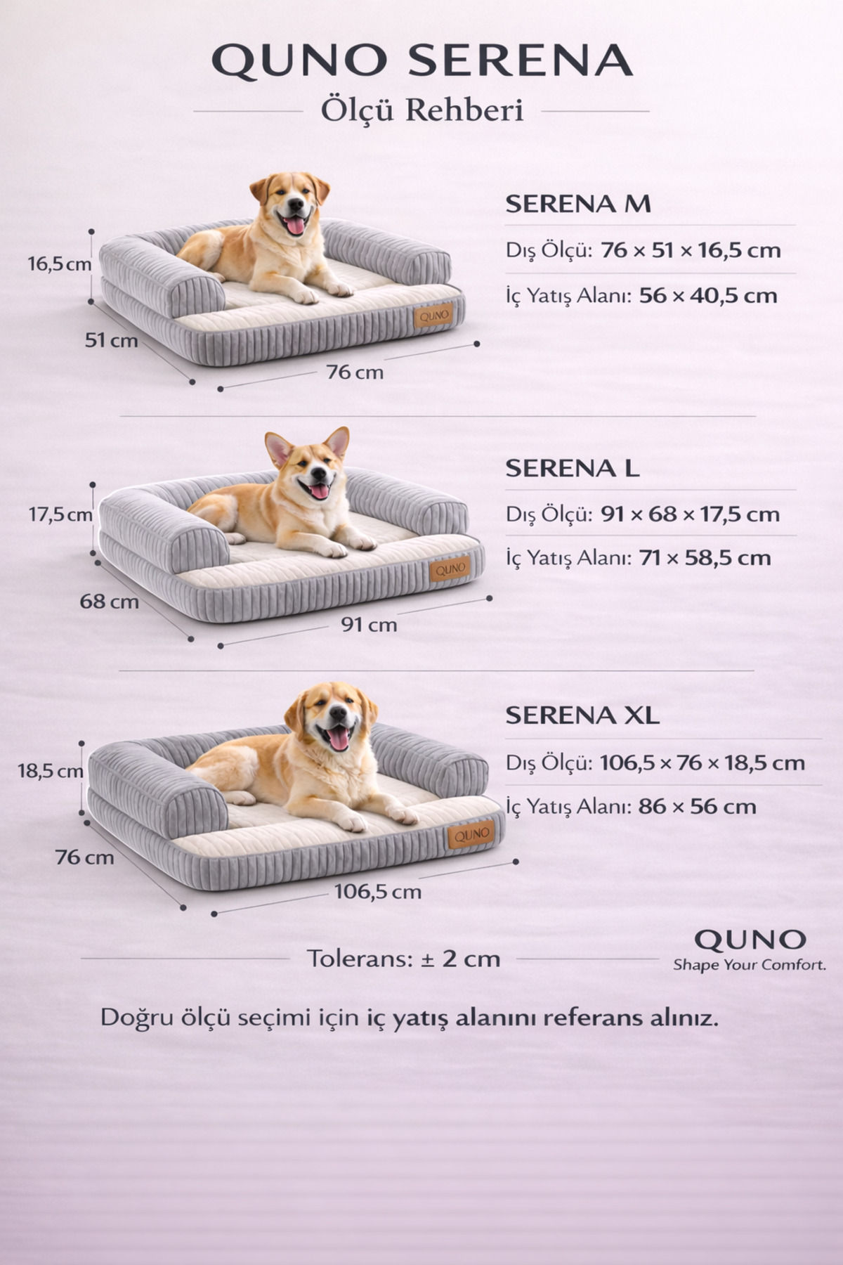 تخت گربه و سگ کونو Quno SERENA، لبه‌بلند با تشک اسفنجی ضخیم خاکستری