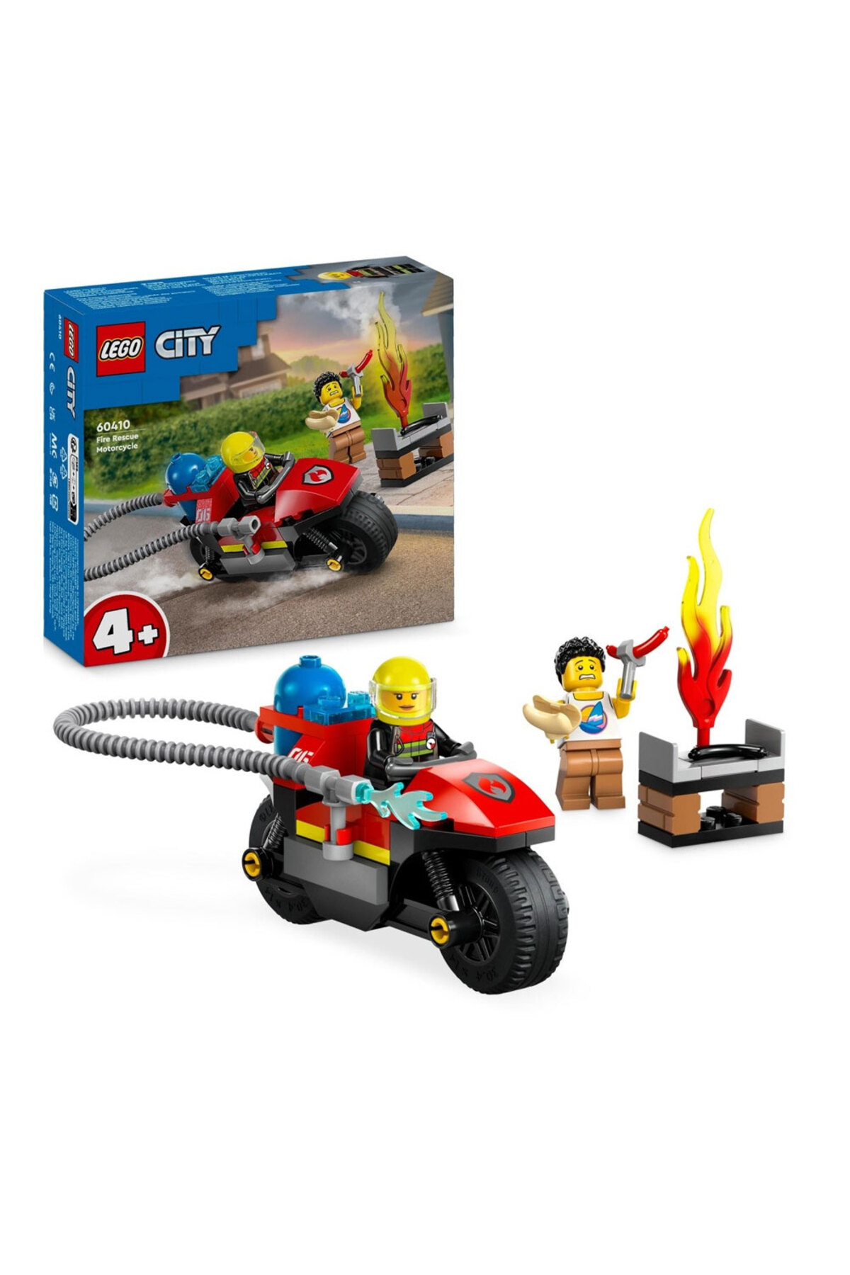 LEGO موتورسیکلت بازی ساخت و ساز شهری آتش نشانی مجموعه ساخت و ساز برای 4 سال و بالاتر (57 قطعه)