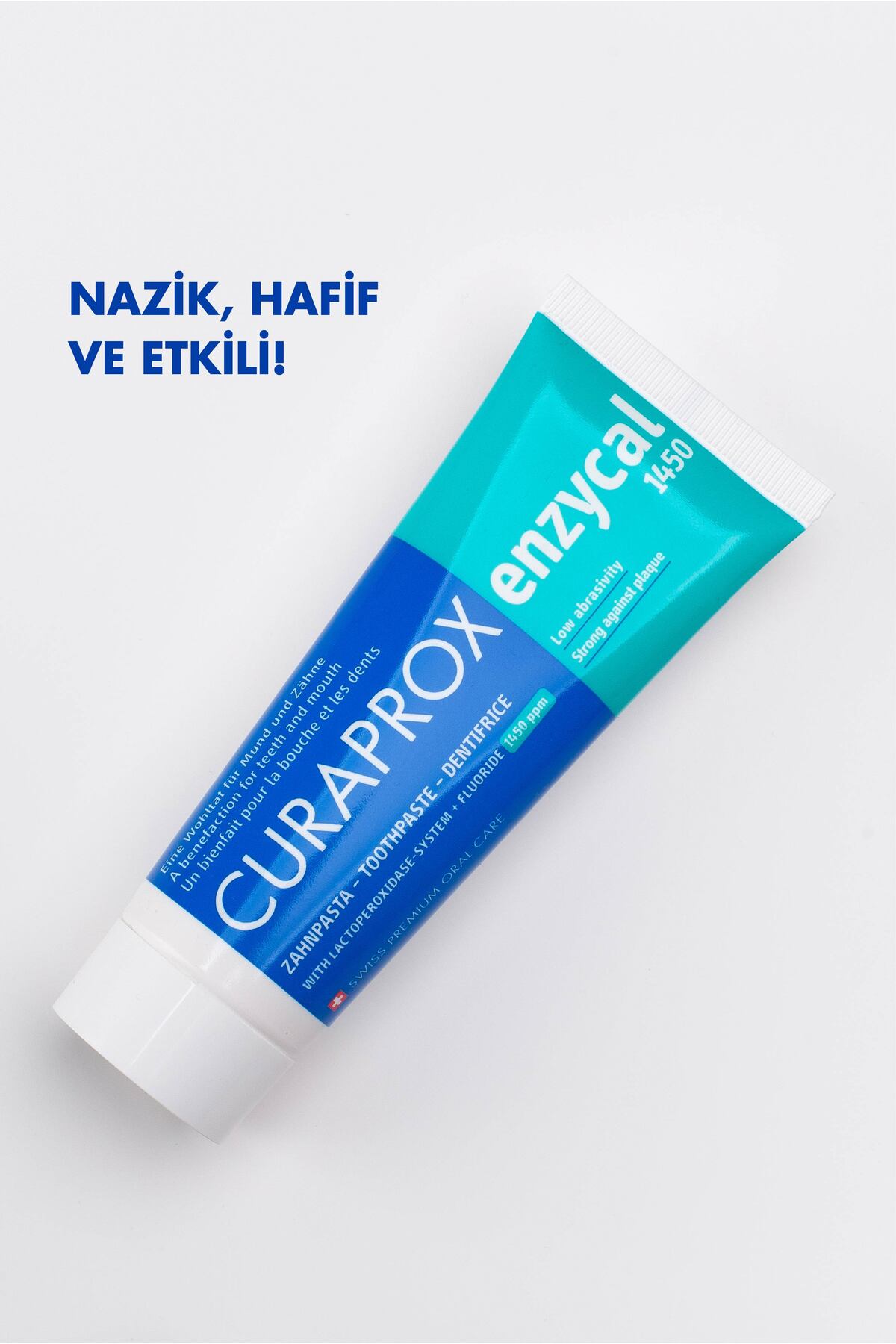 خمیردندان خمیر دندان ENZYCAL 75 میل PPM فلوراید RDA: 60 بالای 12 سال Curaprox