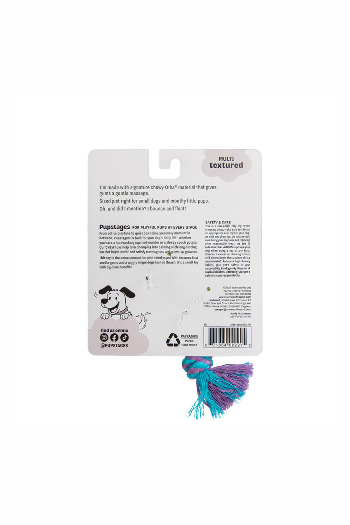 استخوان جویدنی سگ پتی‌استیجز PetStages Orka Bone، سایز Small، چندرنگ