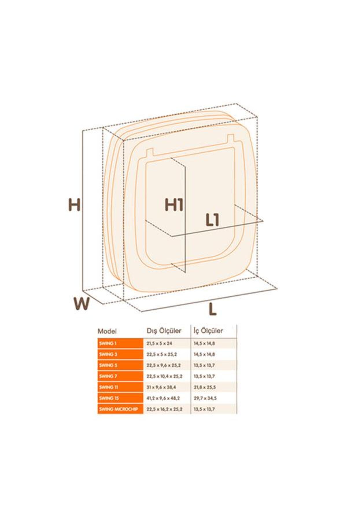 درب گربه فرپلاست Ferplast Swing Microchip، قهوه‌ای، مدل 112-1224