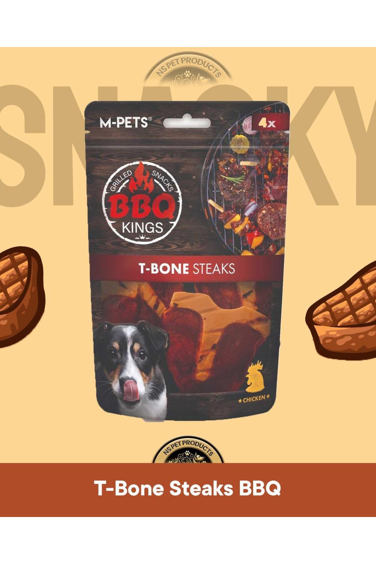 تشویقی سگ ام‌پتس M-PETS، سری BBQ Kings، مدل T-Bone Steak Chicken، با طعم مرغ، ۱۰۵ گرم