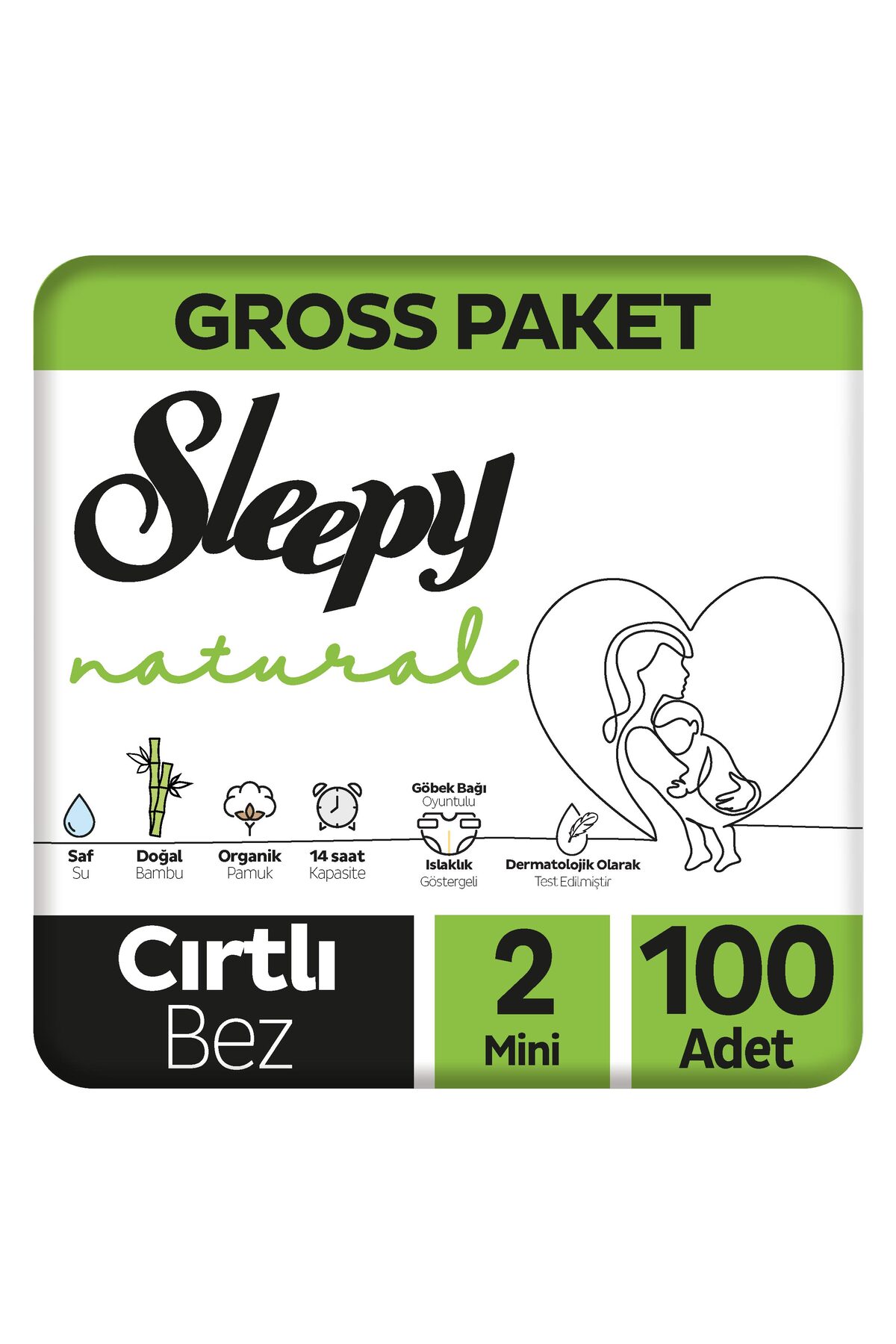 پوشک بچه بسته بندی طبیعی ناخالص سایز 2 مینی 100 عدد اورجینال Sleepy