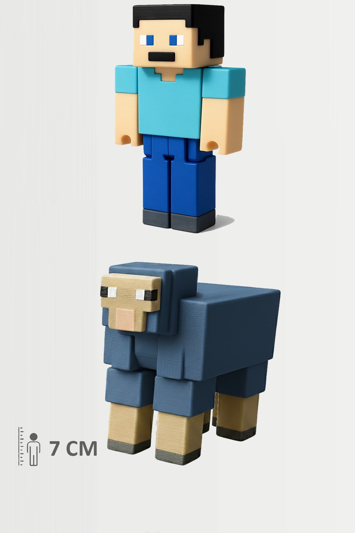 اسباب بازی های فیگور دیگر مشترک متحرک MINECRAFT STEVE AND THE BLUE SHEEP SET FigürDizayn
