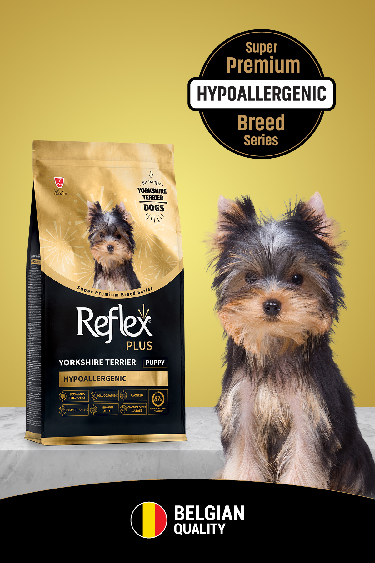 غذای خشک توله‌سگ یورکشایر تریر رفلکس Reflex Plus، هیپوآلرژنیک، ۱٫۵ کیلوگرمی 1,5 Kg