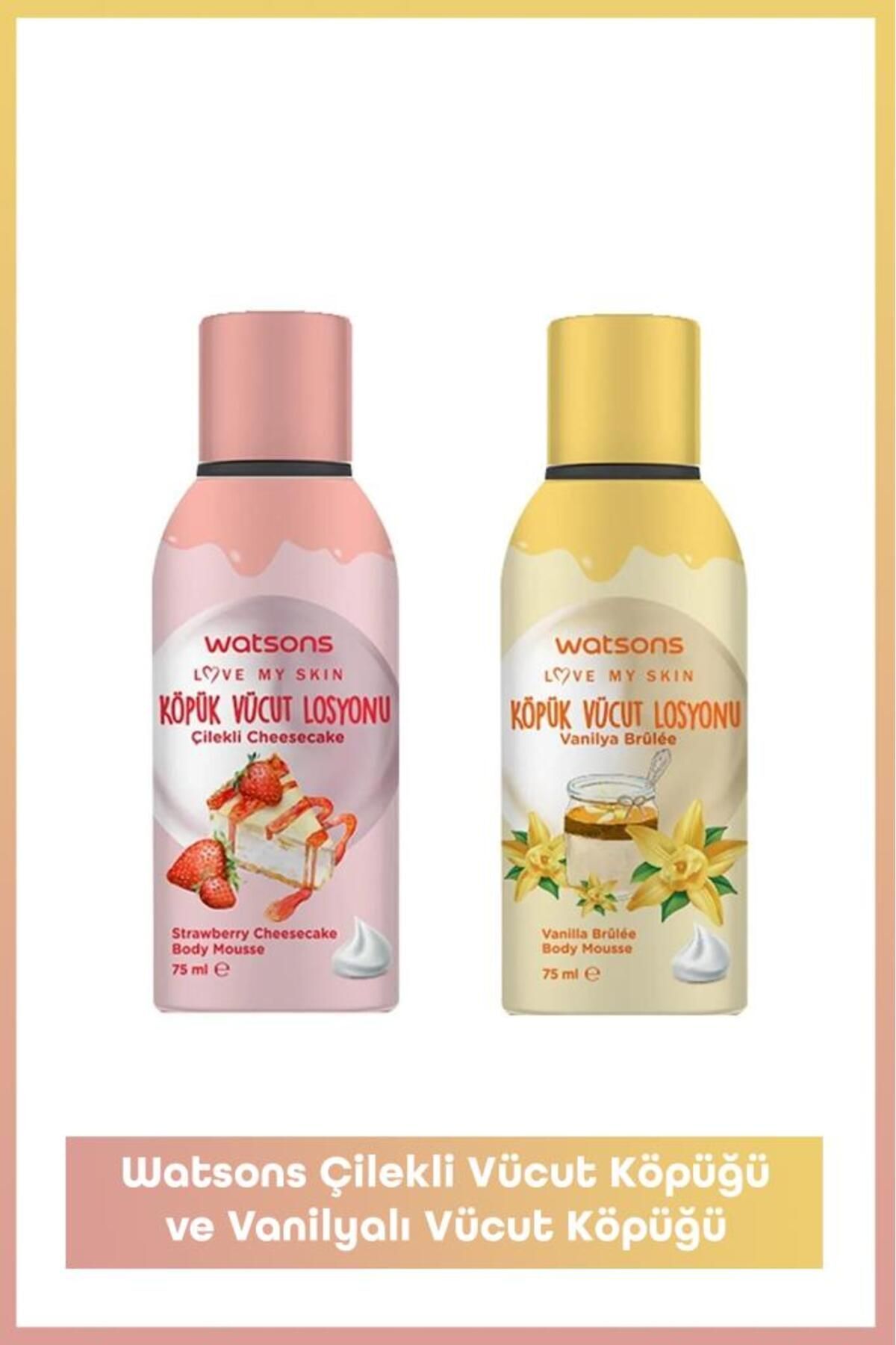 فوم بدن واتسونز Watsons با رایحه توت‌فرنگی و وانیل، مدل SETW618 75 ml