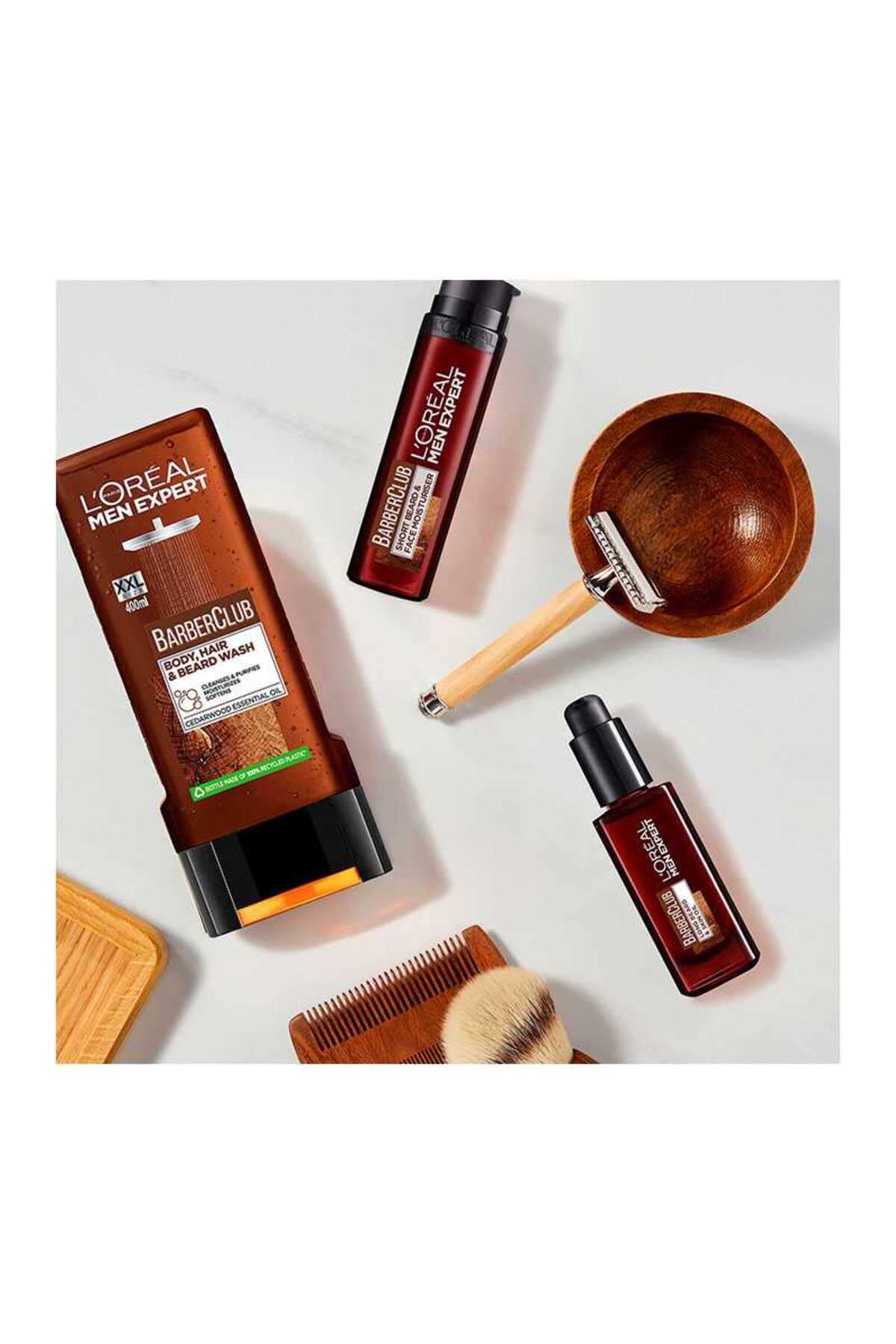 ژل دوش مردانه کلوپ آرایشگر 400 میل حاوی روغن اسانس درخت سرو برای مرطوب کردن L'Oreal Paris Men Expert