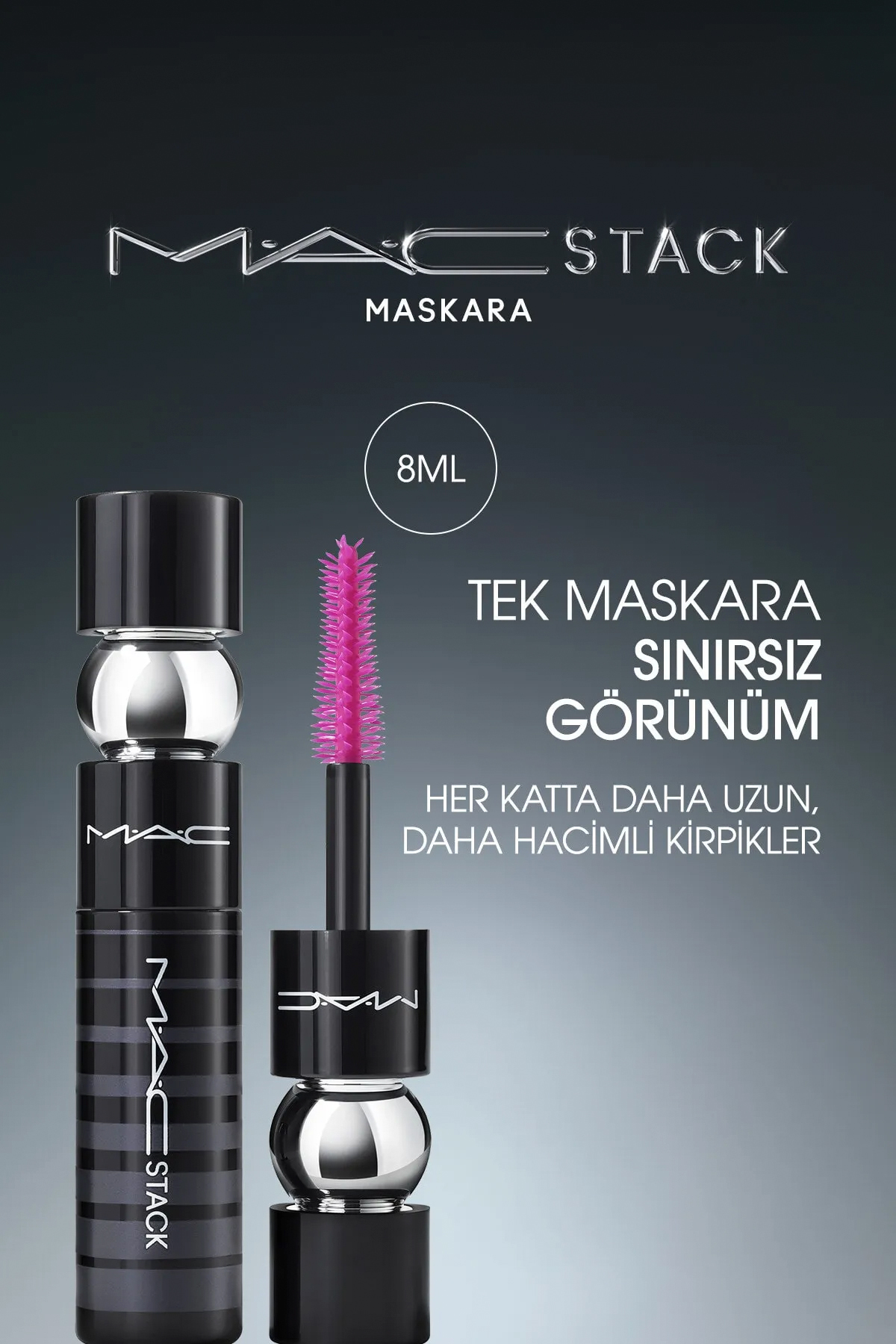 ریمل مگا براش استک stack Maskara مینی سایز  حجم 8 میل مک MAC